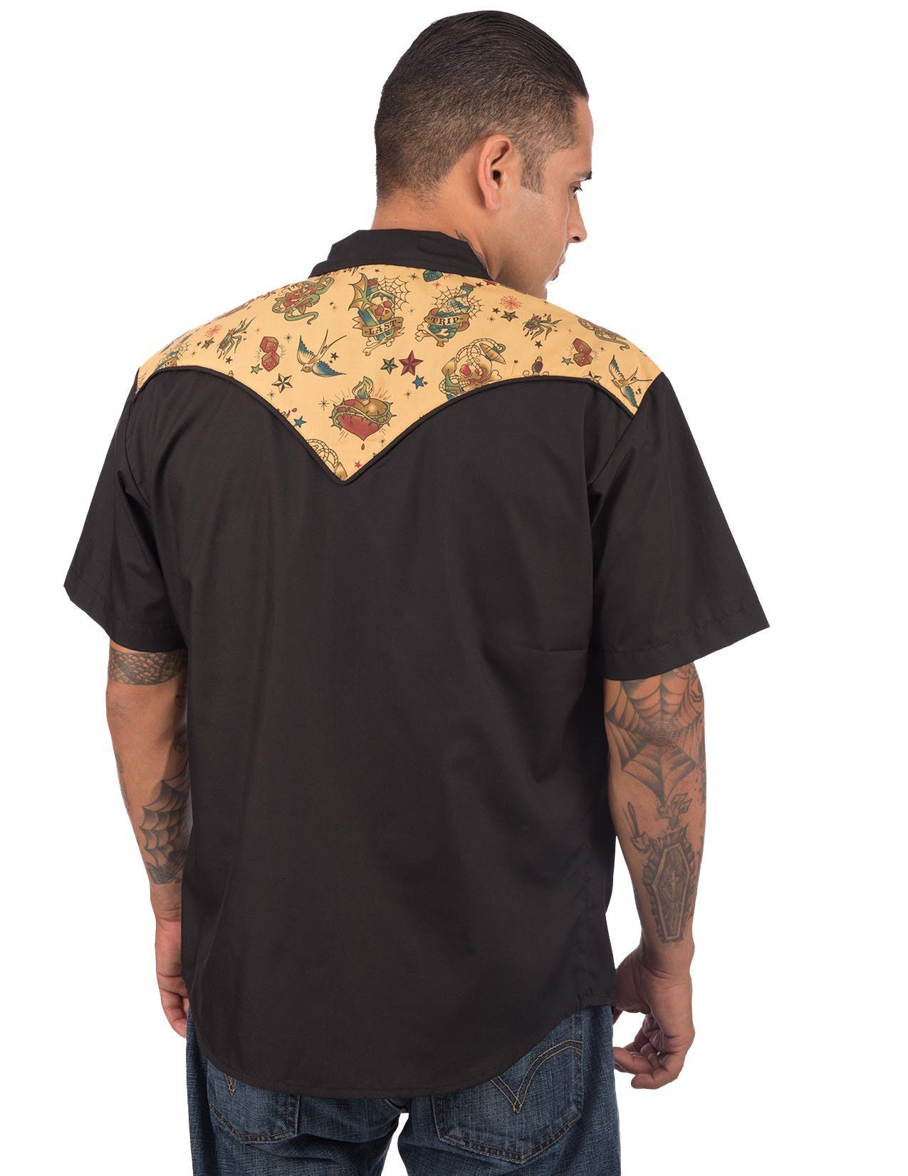Steady Clothing Kurzarmhemd Tattoo Flash Western Shirt Retro Rockabilly