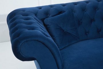 Casa Padrino Chesterfield-Sofa Chesterfield Sofa in Blau 225 x 90 x H. 79 cm - Designer Chesterfield Sofa