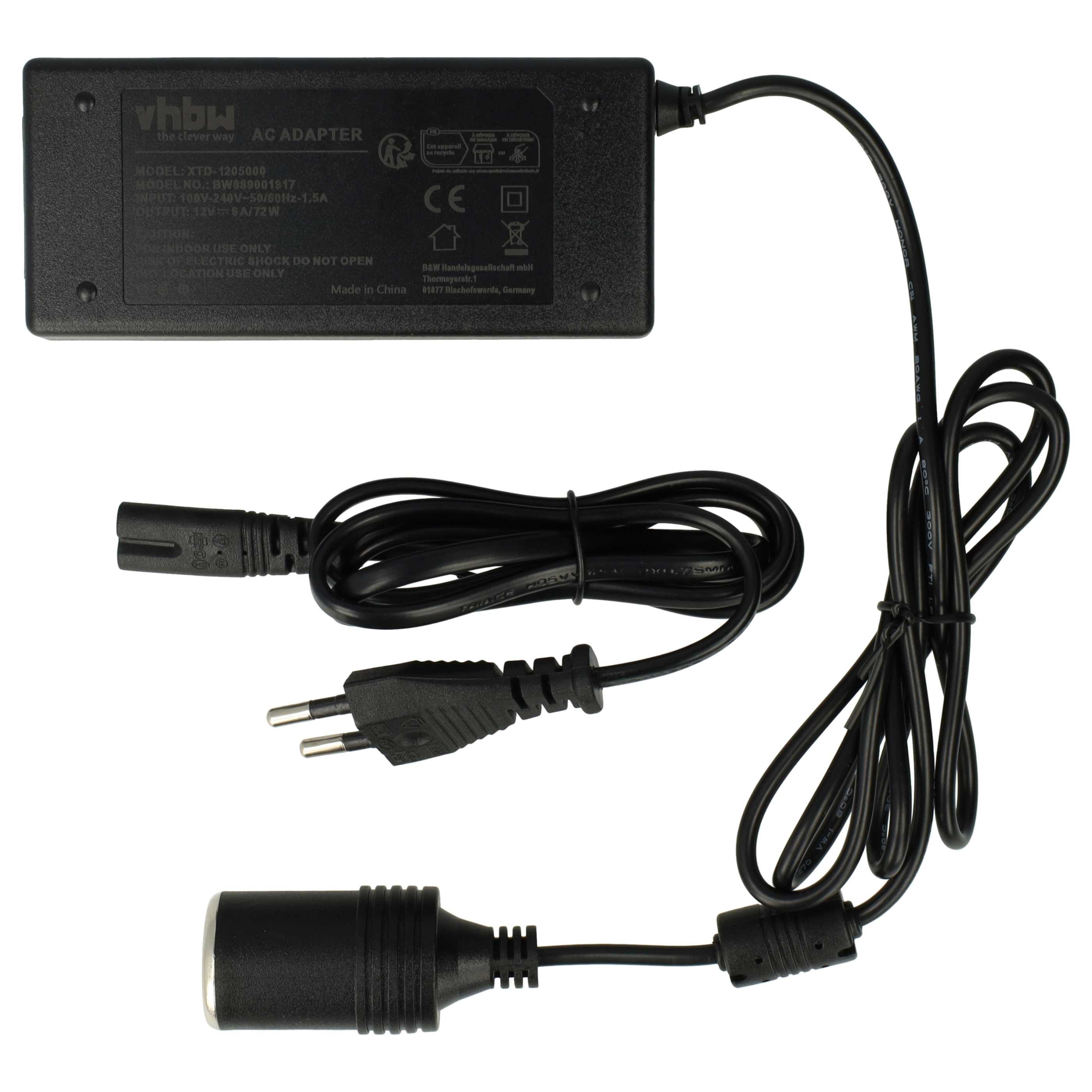 vhbw passend für Dometic Waeco BordBar TB15, TB08, AS25 Auto Stromadapter