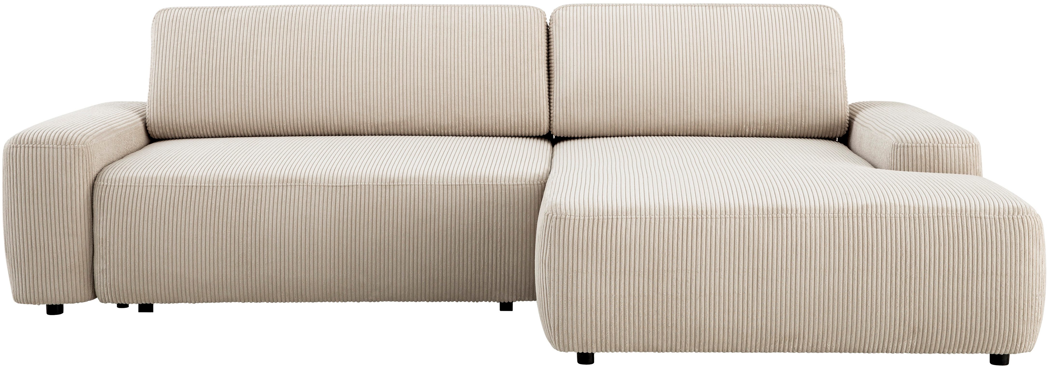 INOSIGN Ecksofa "TORGE (264cm), Schlafsofa in Cord, Samtvelours o Struktur günstig online kaufen