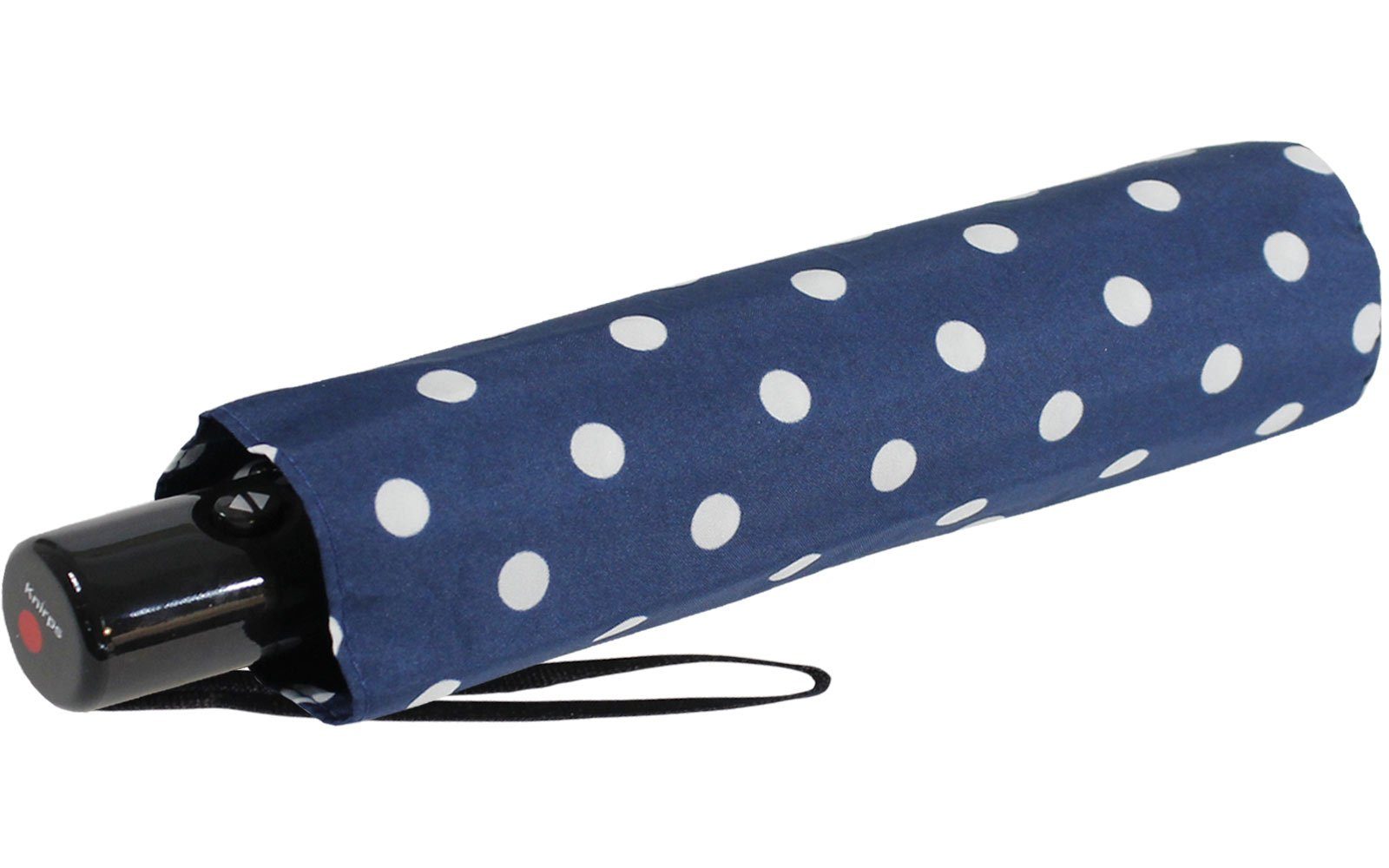Knirps® Taschenregenschirm Duomatic mit Slim jede Polka blau-weiß in Dots, immer - Auf-Zu-Automatik Tasche mit passt dabei