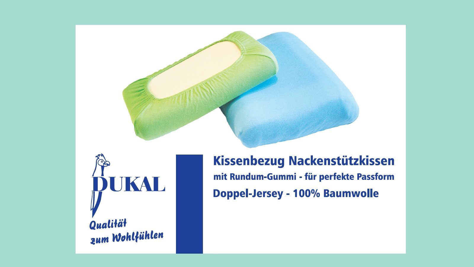 DUKAL Kissenbezüge Nackenstützkissen, aus hochwertigem DOPPEL-Jersey, (1 Stück), 30x50 - 35x50 cm, 100% Baumwolle, mit Spannumrandung, Made in Germany