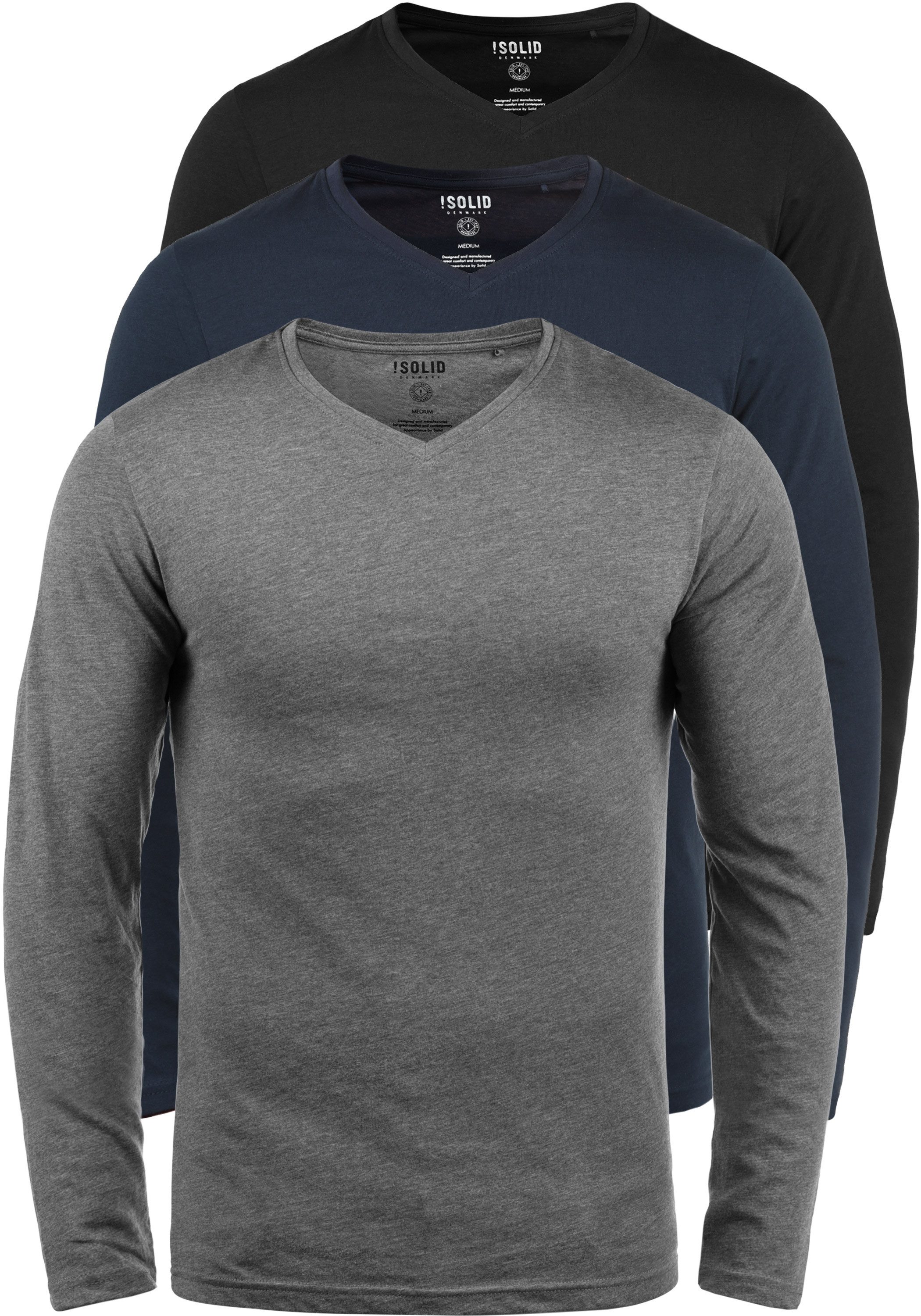 !Solid Langarmshirt SDBasil Langarmshirts im 3er-Pack