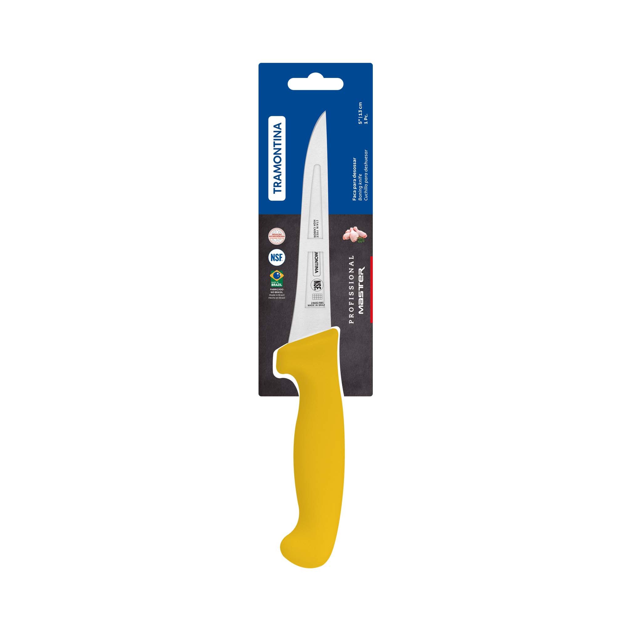 Tramontina Ausbeinmesser PROFISSIONAL Messer, hochligierter Chrom-Molybdän-Stahl, 56° Rockwell, Sub-Zero, rostfrei, Klinge 13 cm