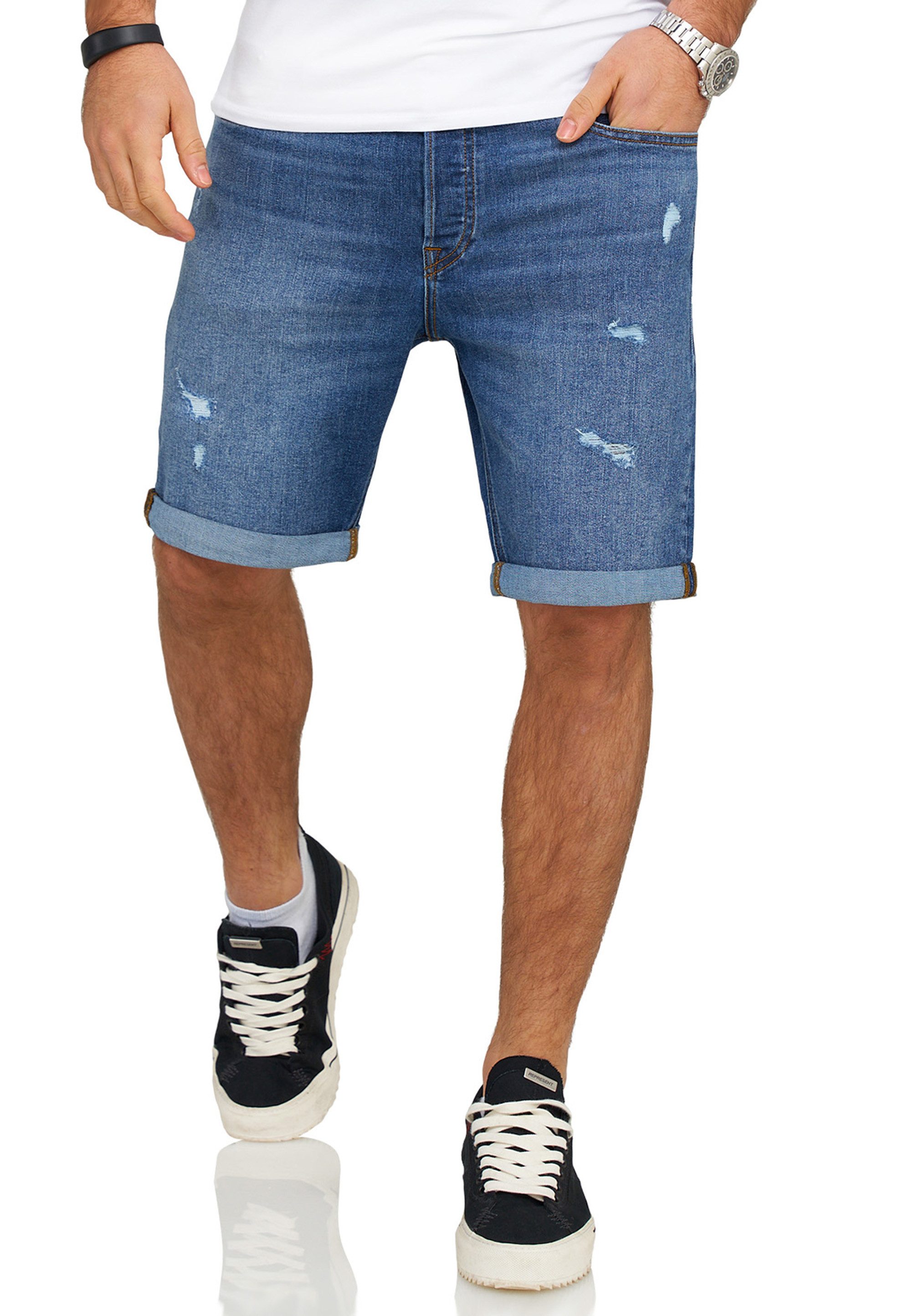 Jack & Jones Jeansshorts JJIRICK JJIINFINITY SHORTS Kurze Jeanshose im 5-Pocket-Stil Casual Denim Pants mit Waschung
