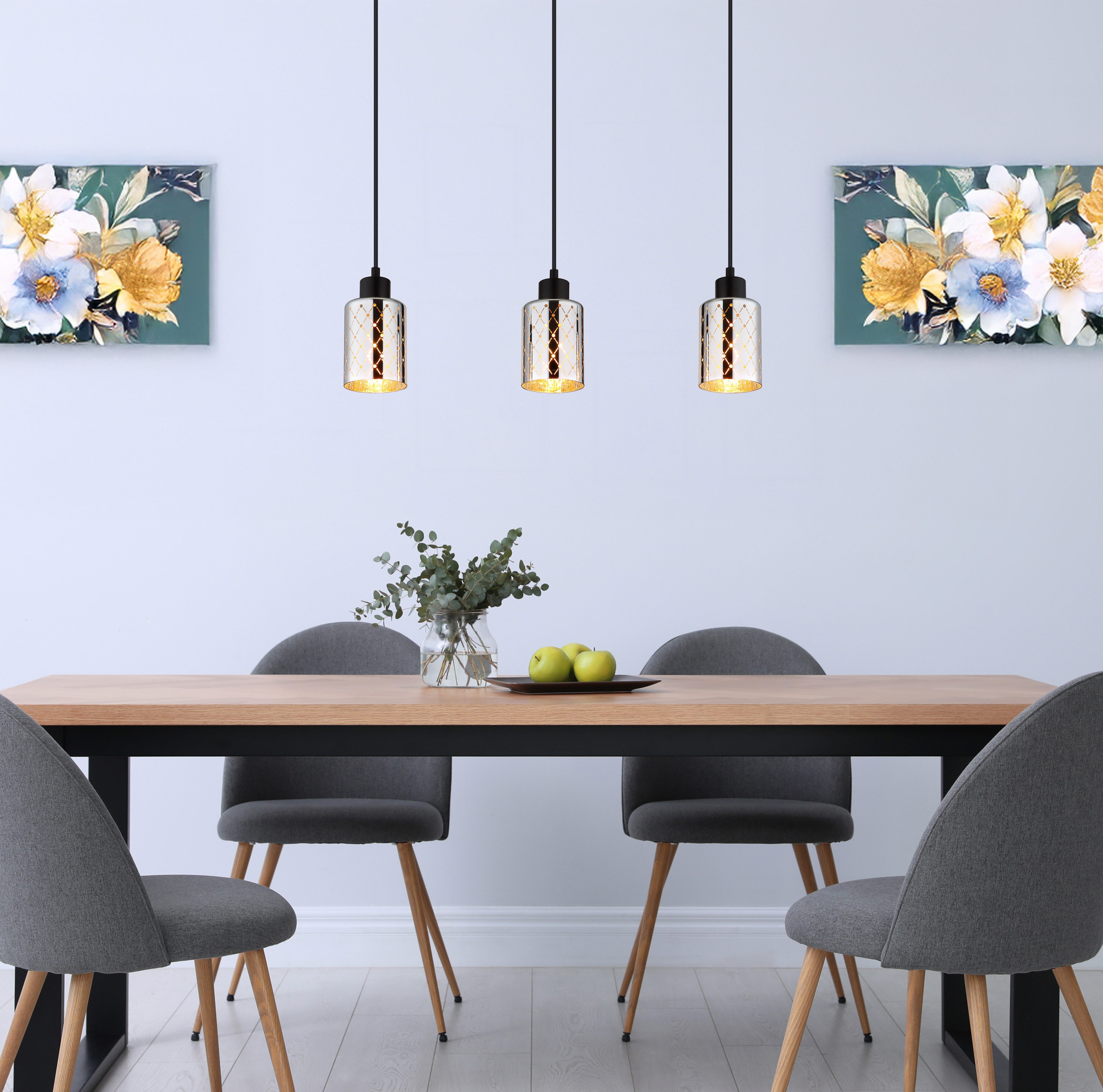 GLOBO LIGHTING Hängeleuchte ALONSO, ohne Leuchtmittel, Hängelampe Esszimmer-Leuchte Esstischleuchte Wohnzimmer