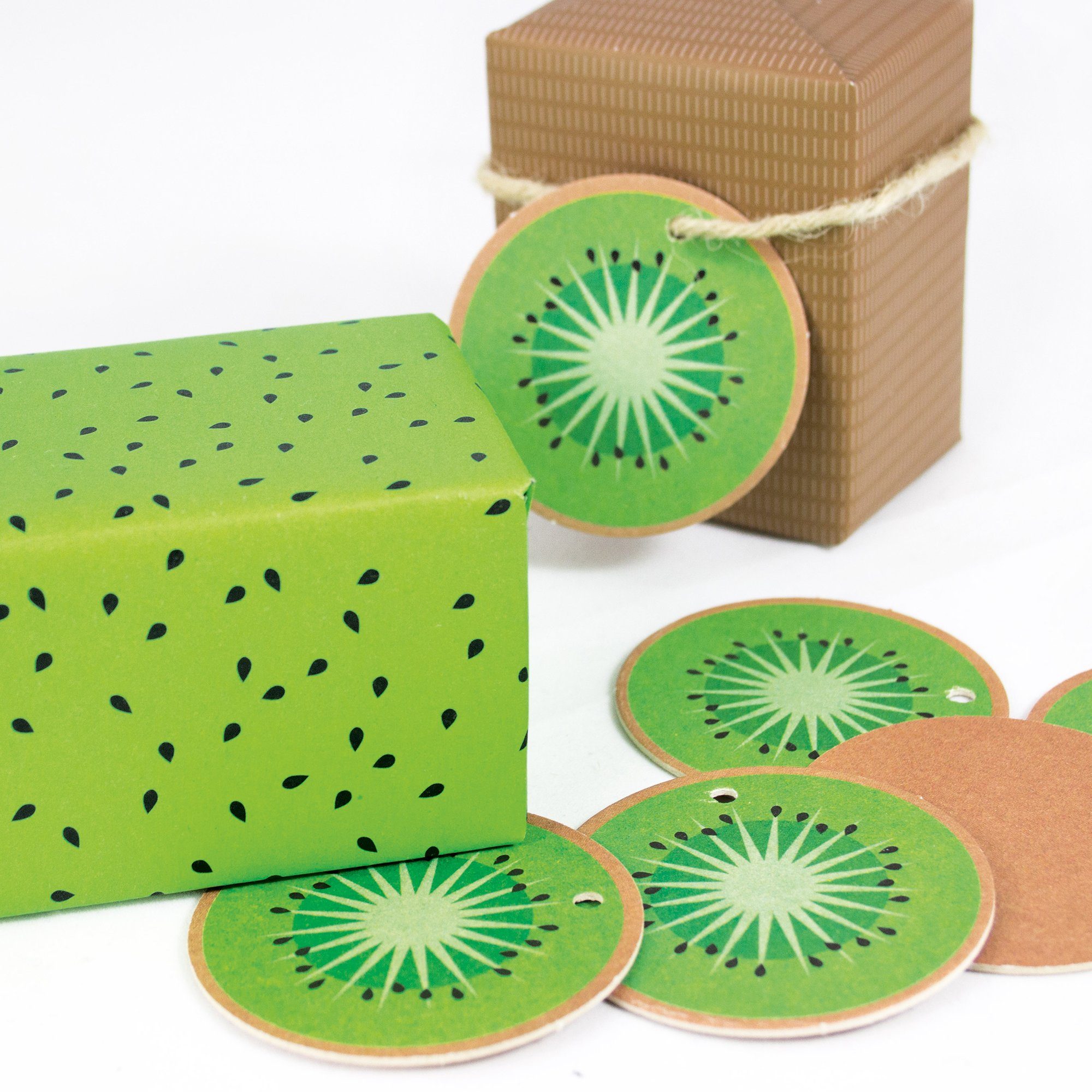 Bow & Hummingbird Geschenkband mit Naturkordel Kiwi, Geschenkanhänger Meter einem