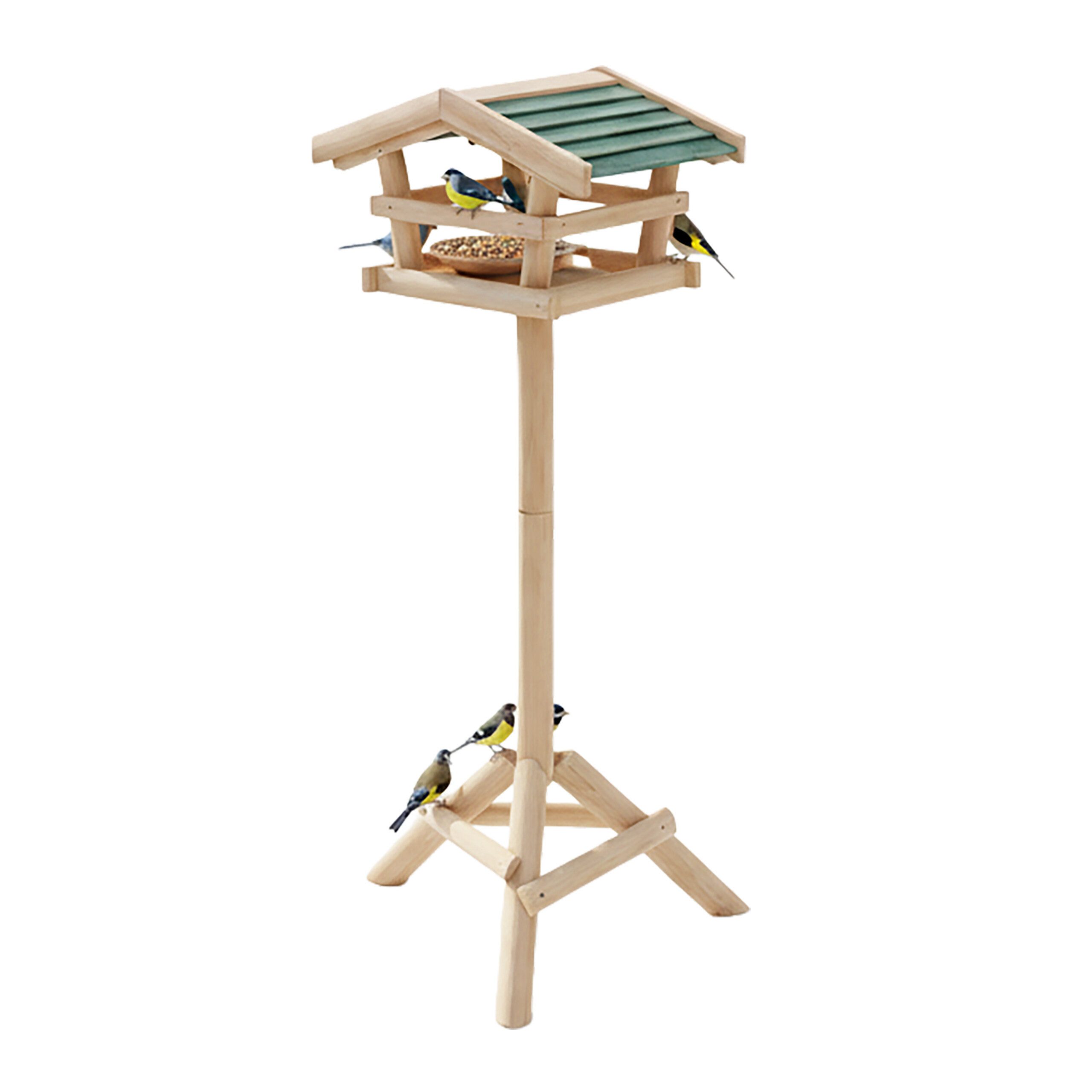 relaxdays Vogelhaus Vogelfutterhaus mit Ständer, A