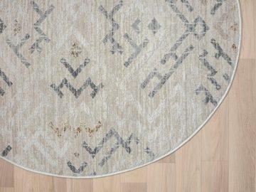 Teppich My Type, Myflair Möbel & Accessoires, rund, Höhe: 10 mm, Kurzflor, Ethno-Style, besonders weich durch Microfaser