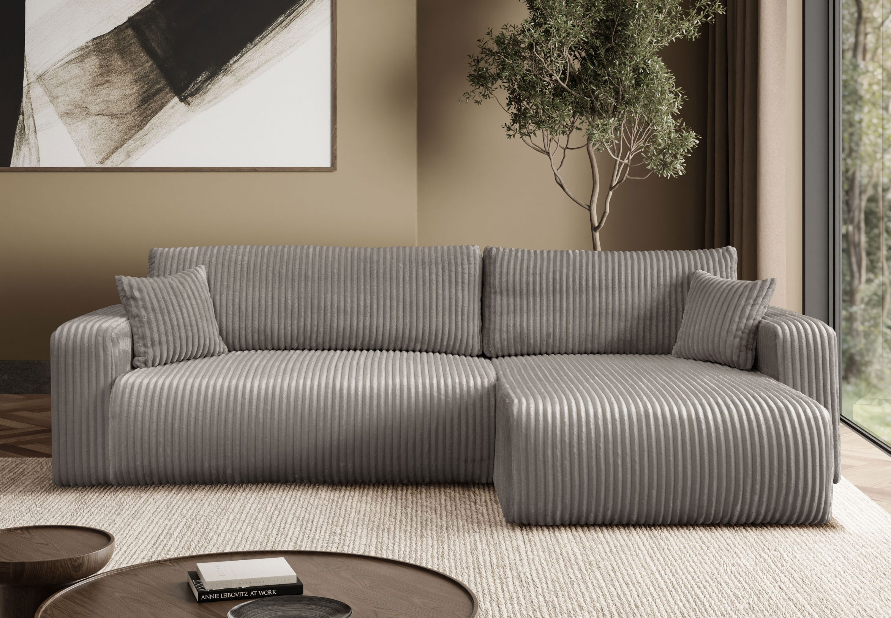 Lookway Ecksofa PRESTIGE SOFT mit Schlaffunktion und Bettkasten, 277x83x143 cm, Seite universal