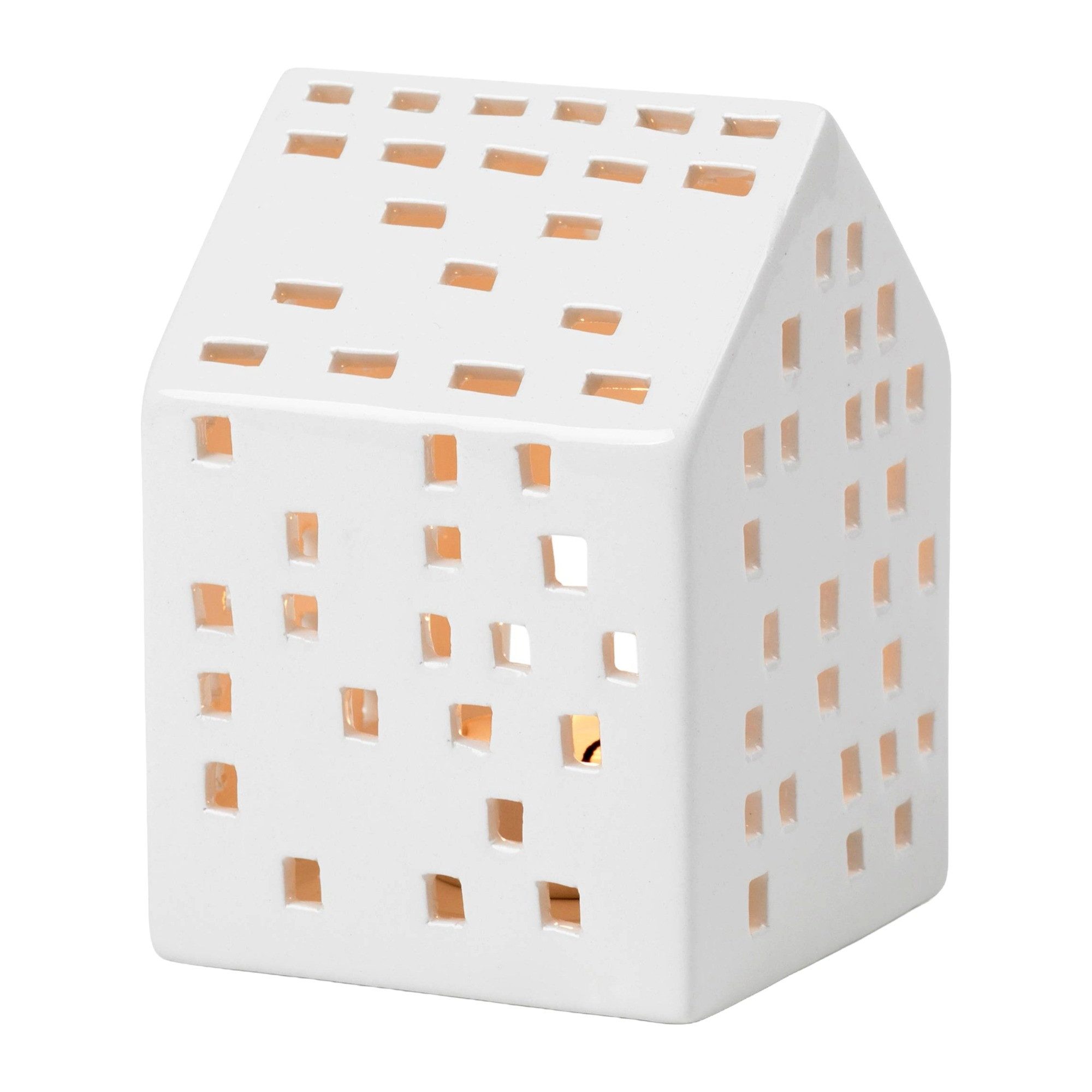 Kähler Teelichthalter Kähler Urbania Lichthaus Classic H9.5 Keramik Weiß günstig online kaufen