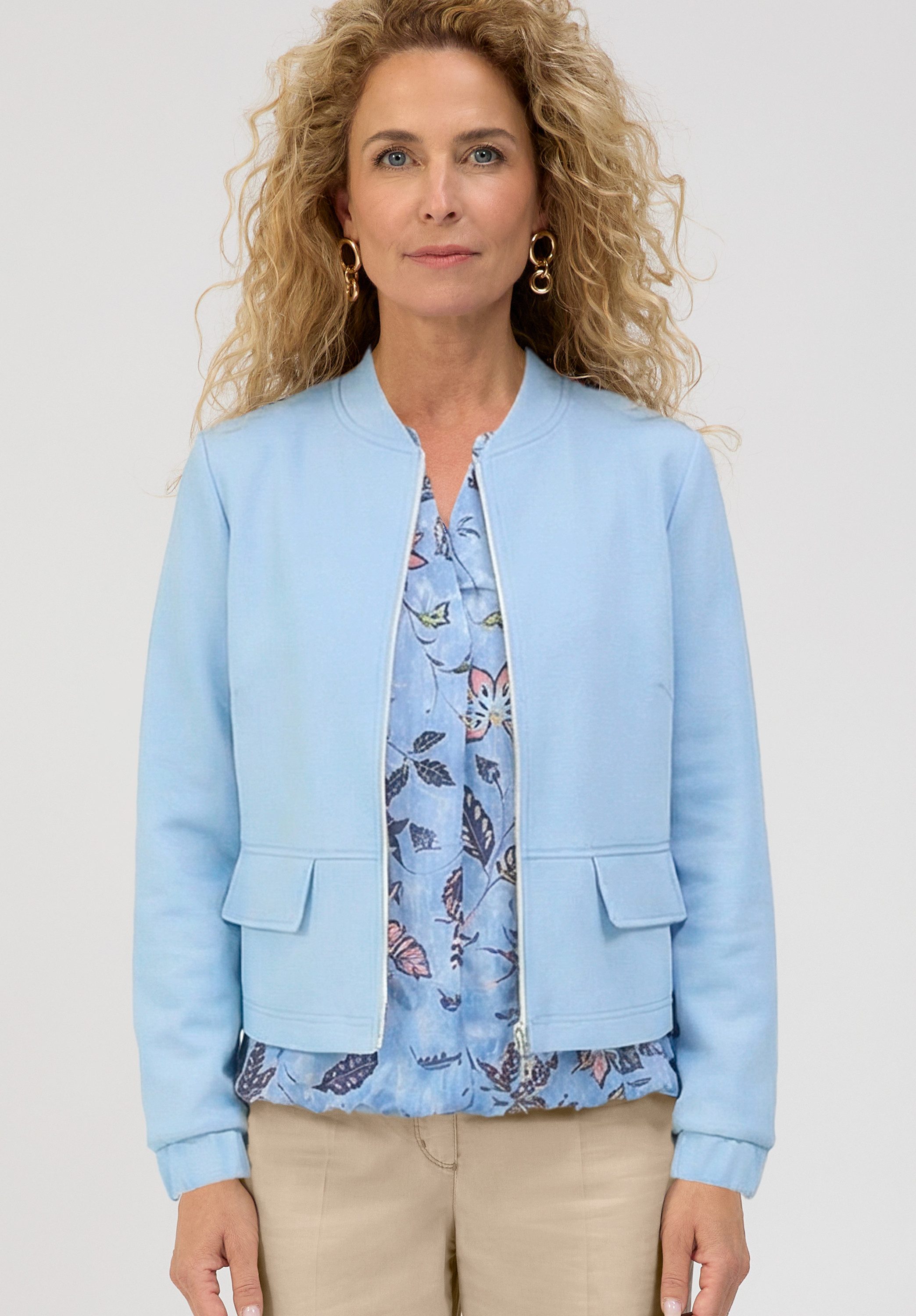 bianca Blouson RACHEL mit Zwei-Wege Zipper in Metallic-Optik