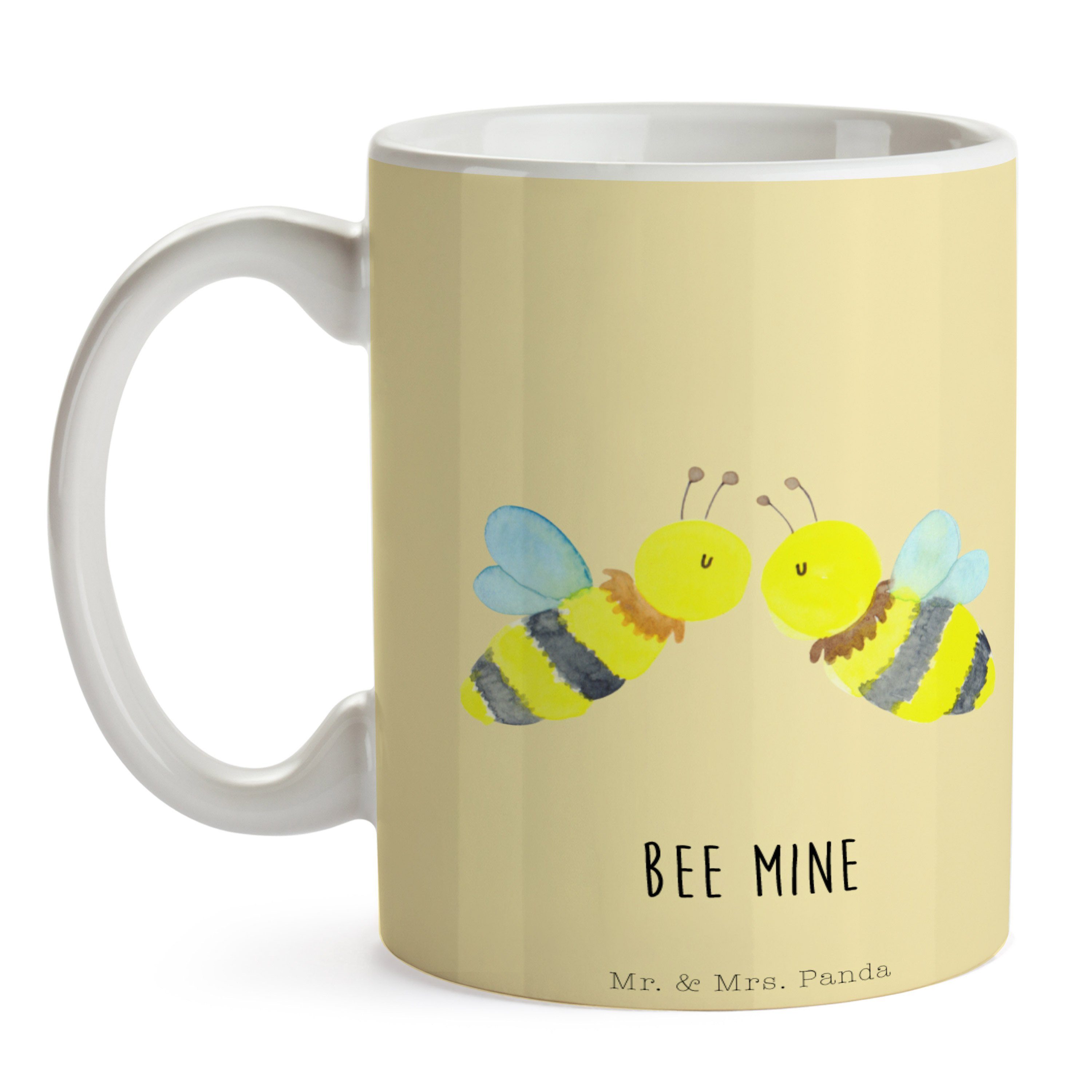 Gelb Biene - - Pastell Liebe Mrs. & Tasse Mr. Keramik Teebec, Motive, Geschenk, Panda Tasse Teetasse,