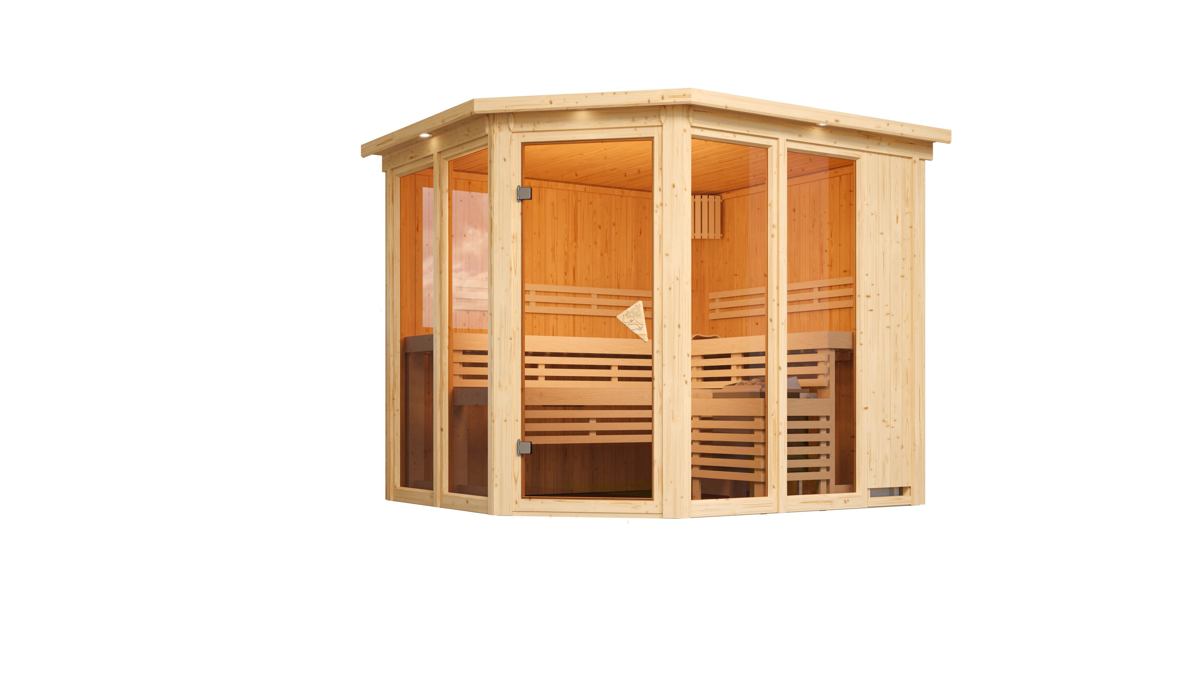 Karibu Sauna Innensauna Esma inkl. Saunaofen 9kW integr. Steuerung