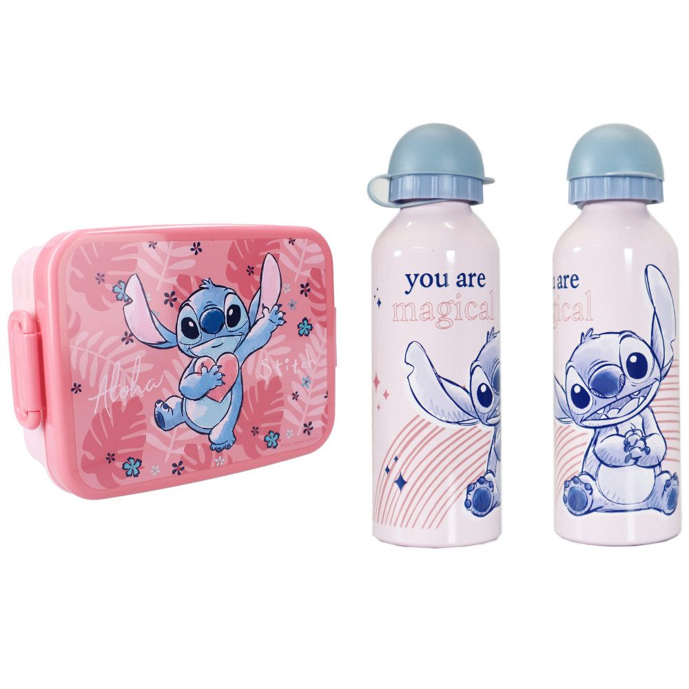 Disney Lunchbox Disney Lilo u Stitch 2 tlg. Set Brotdose plus Alu Trinkflasche 500 ml, (2-tlg)