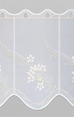 Scheibengardine Blütenreich, Plauener Spitze®, (1 St), transparent, HxB 35x48cm