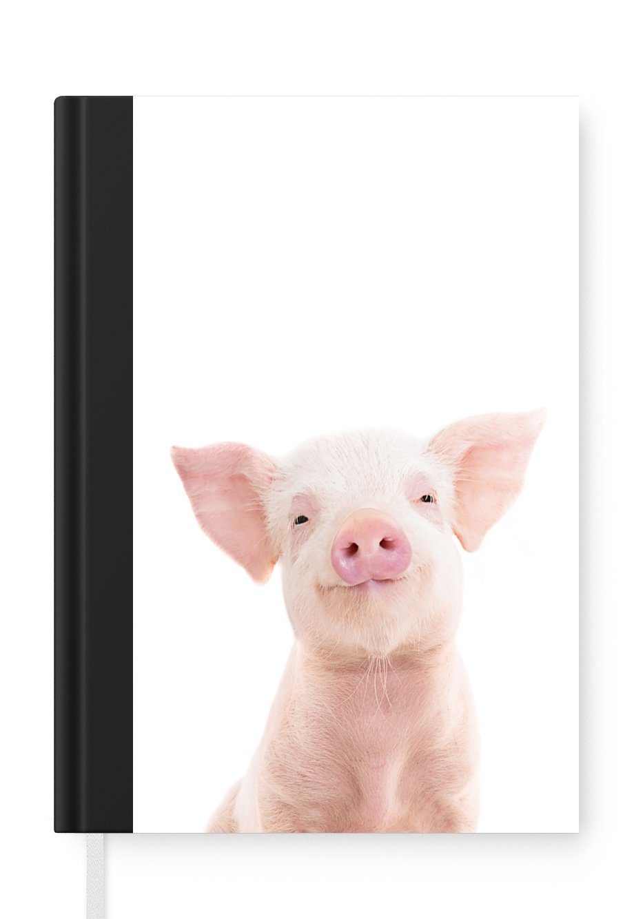 MuchoWow Notizbuch Schwein - Rosa - Tiere - Natur, Journal, Merkzettel, Tagebuch, Notizheft, A5, 98 Seiten, Haushaltsbuch
