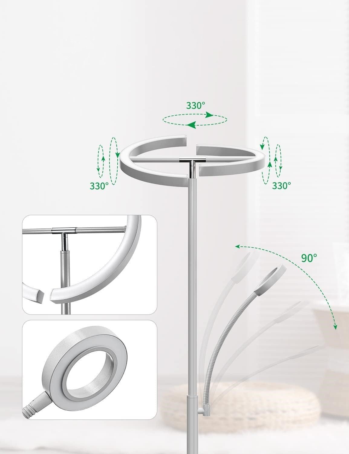 Auralum LED Stehlampe Stehleuchte Stufenlos Dimmbar, günstig online kaufen