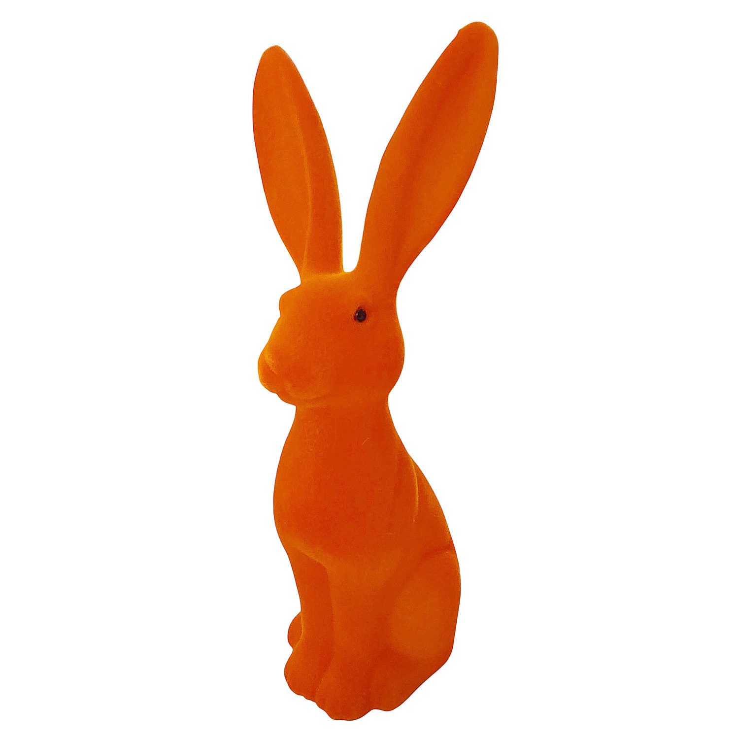 Macosa Home Osterhase sitzend 30 cm Pink od. Orange Kunststoff beflockt (Dekofigur Ostern Dekoration Tischdeko, 1 St., Osterdekoration Figur Dekohase), Dekohase Hase Skulptur Osterdeko
