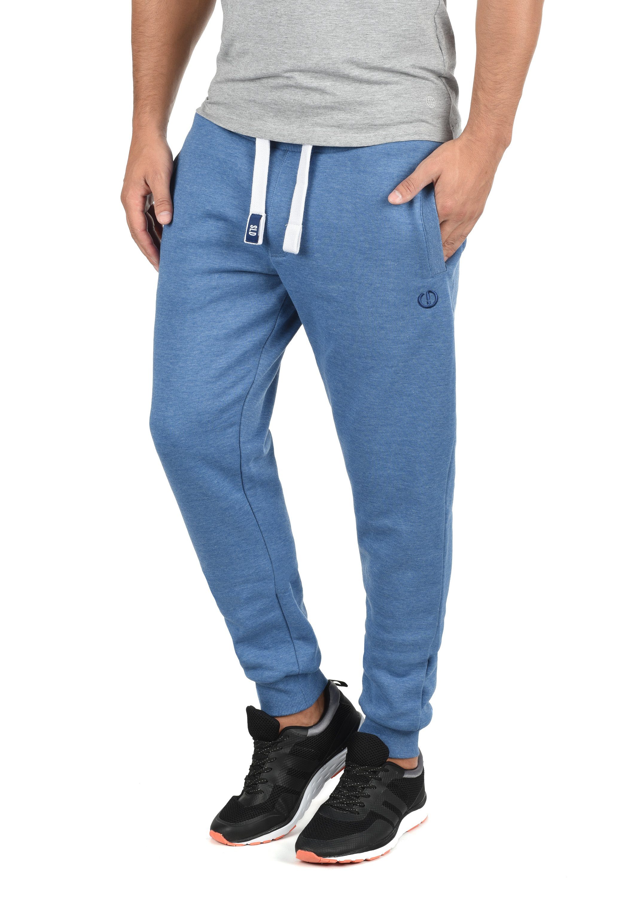 !Solid Jogginghose SDBenn Pant lange Hose mit kontrastfarbenenen Details Faded Blue Melange (1542M)