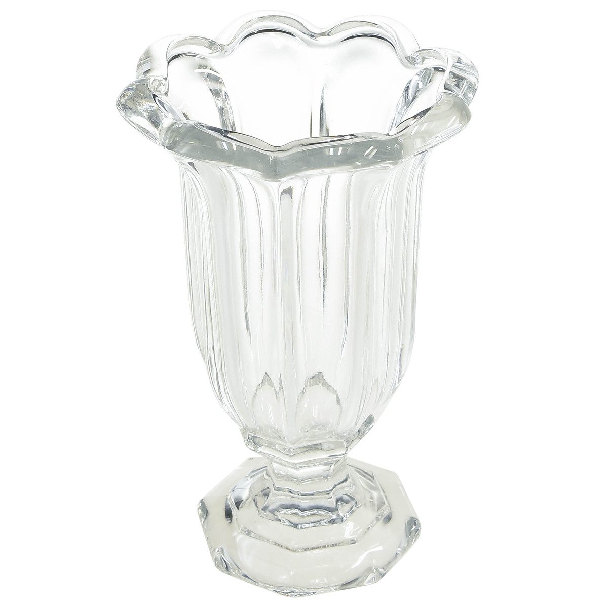Tischvase Elegante Glasvase auf Fuß, Deko-Blumenvase klar Ø13,5cm H22cm für