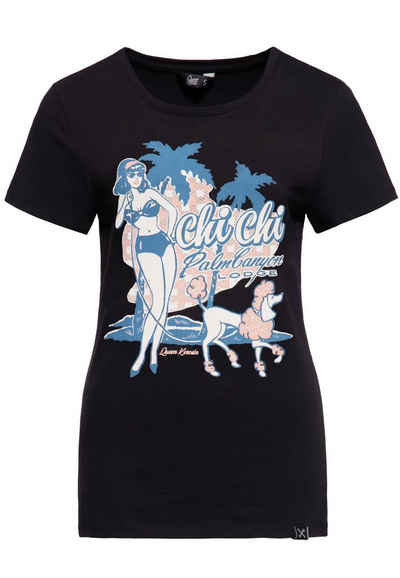 QueenKerosin Print-Shirt Chi Chi Beach Poodle (1-tlg) mit vintage Front Print