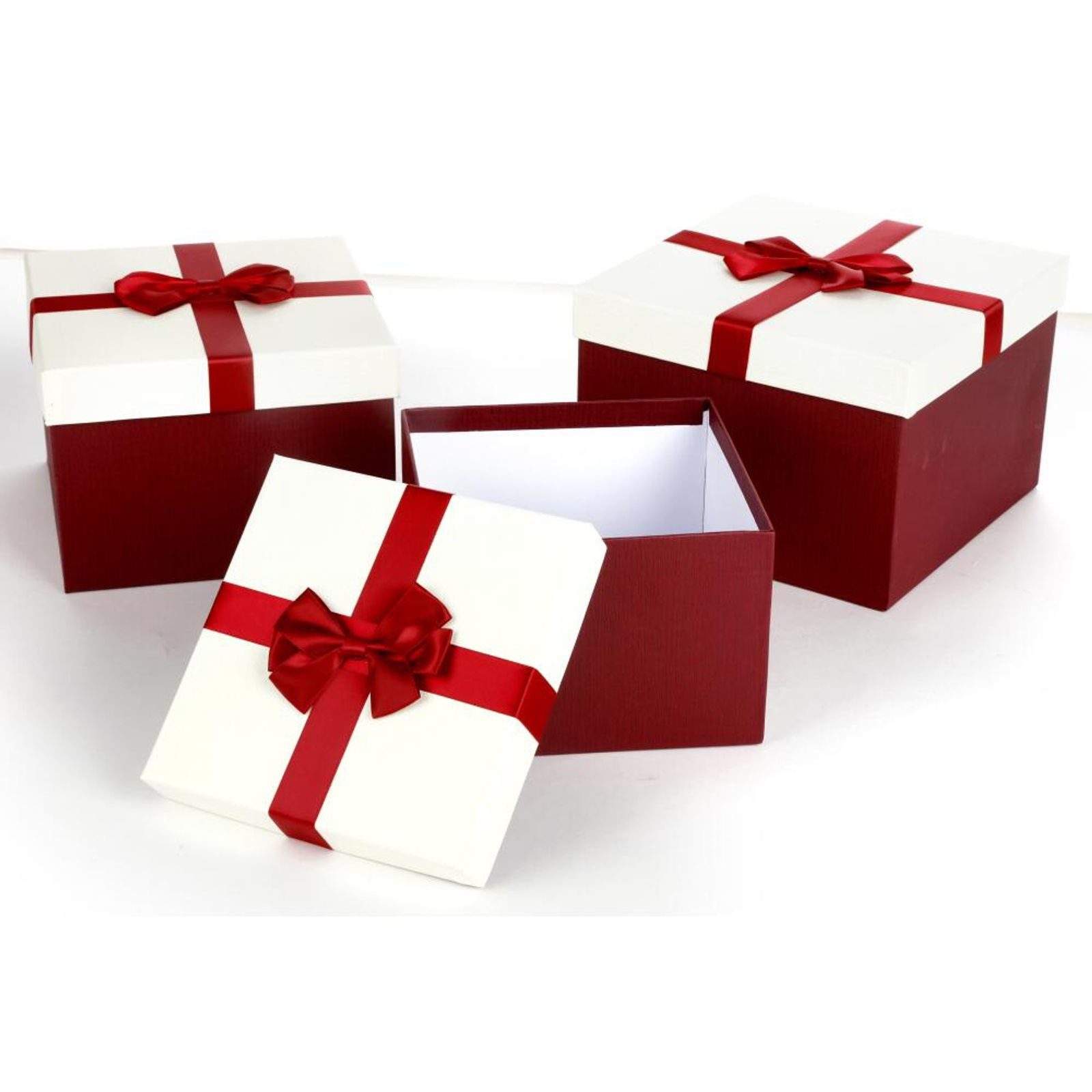 BURI Aufbewahrungsbox 8x Boxen 3er Set Geschenk Dekoration Quadratisch Verpackung Aufbewahru
