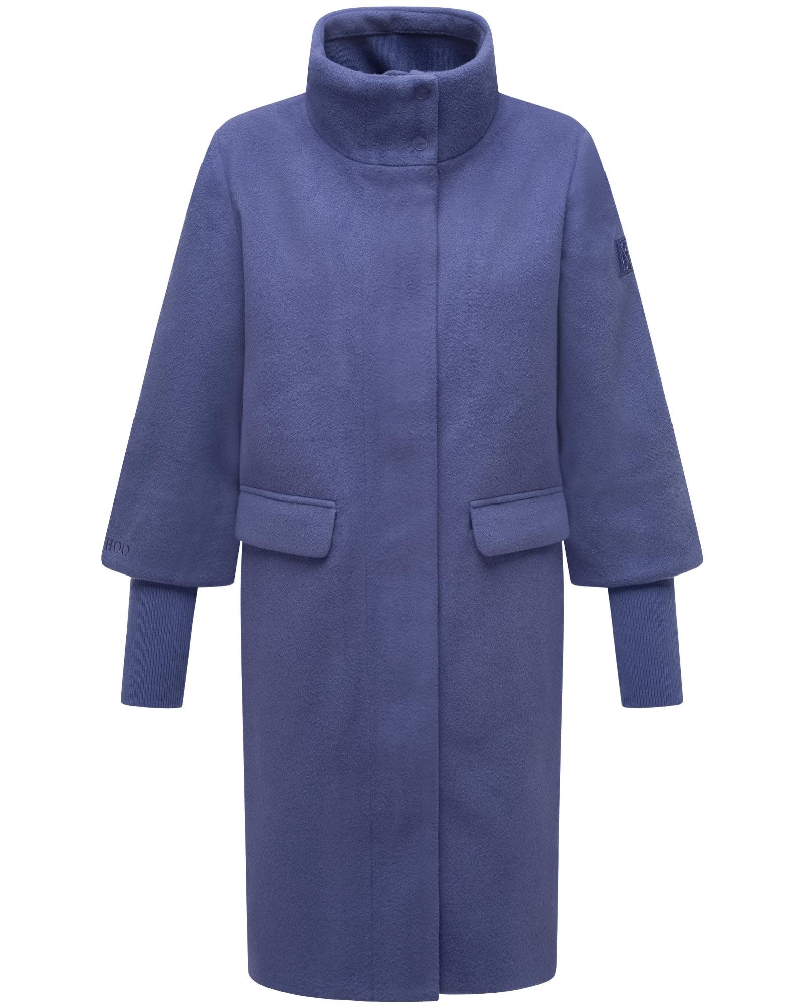 Navahoo Langmantel Polarblüte 14 modischer Damen Mantel in Woll-Optik mit Rippstrickärmeln