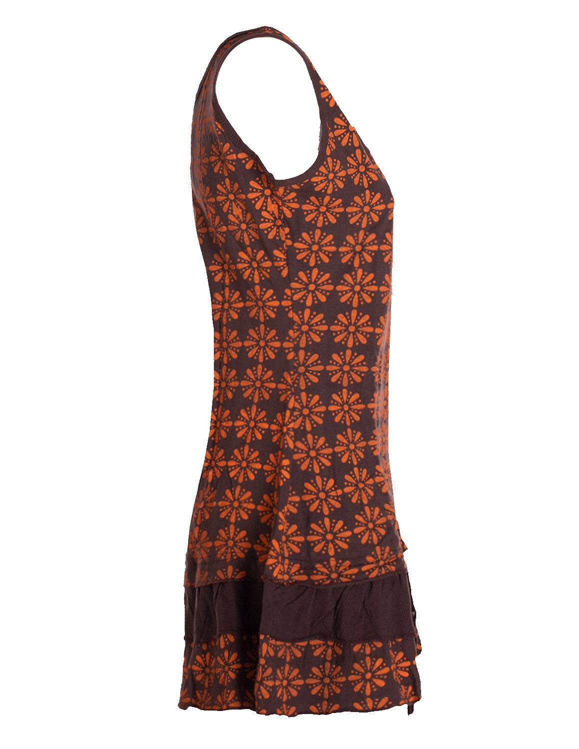 Vishes Sommerkleid Damen Lagen-Look Träger-Kleid Jersey-Tunika Sommerkleid Elfen, Ethno, Hippie Style