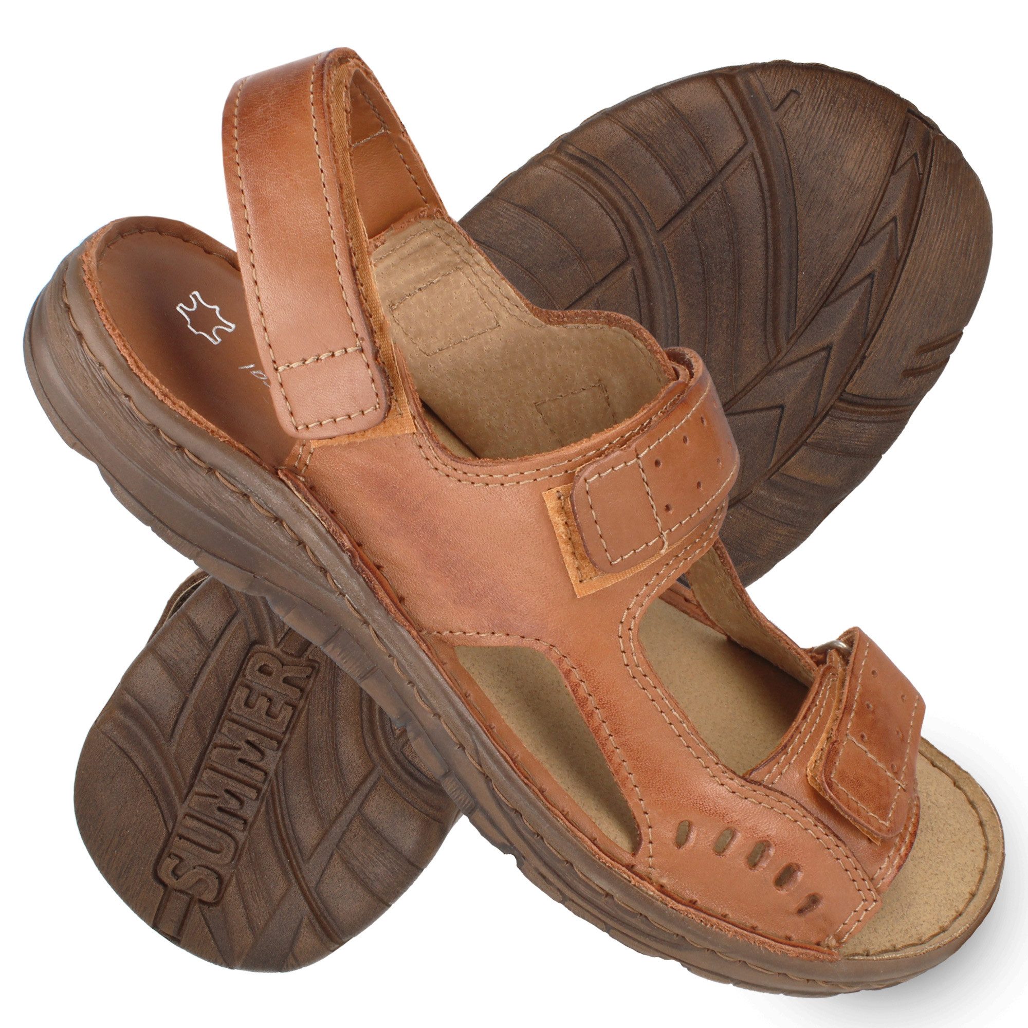 Cloque Alytus Klett-Sandalen aus Leder, Herren günstig online kaufen