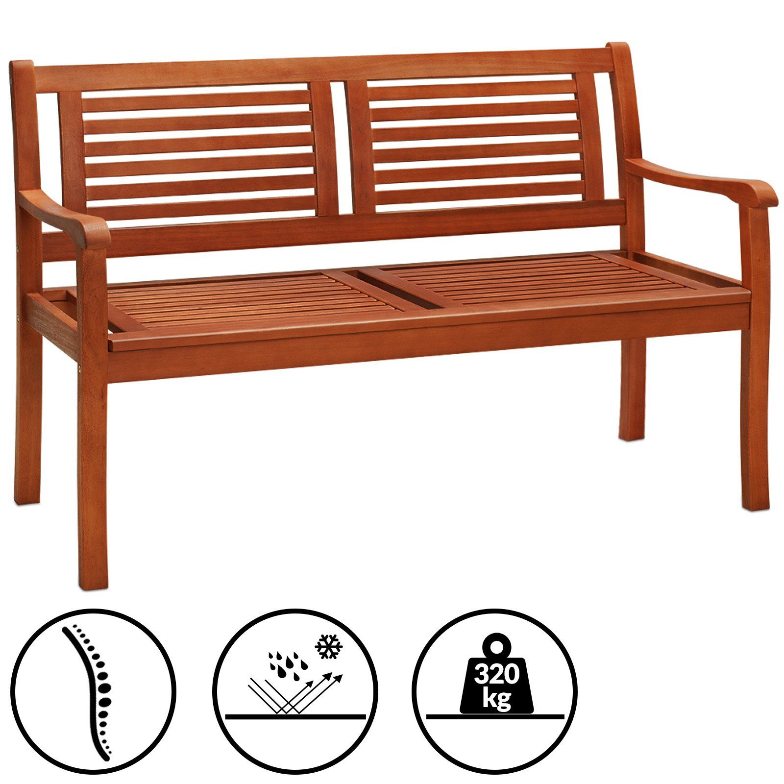 Casaria Gartenbank, Wetterfest Eukalyptus Holz FSC® günstig online kaufen