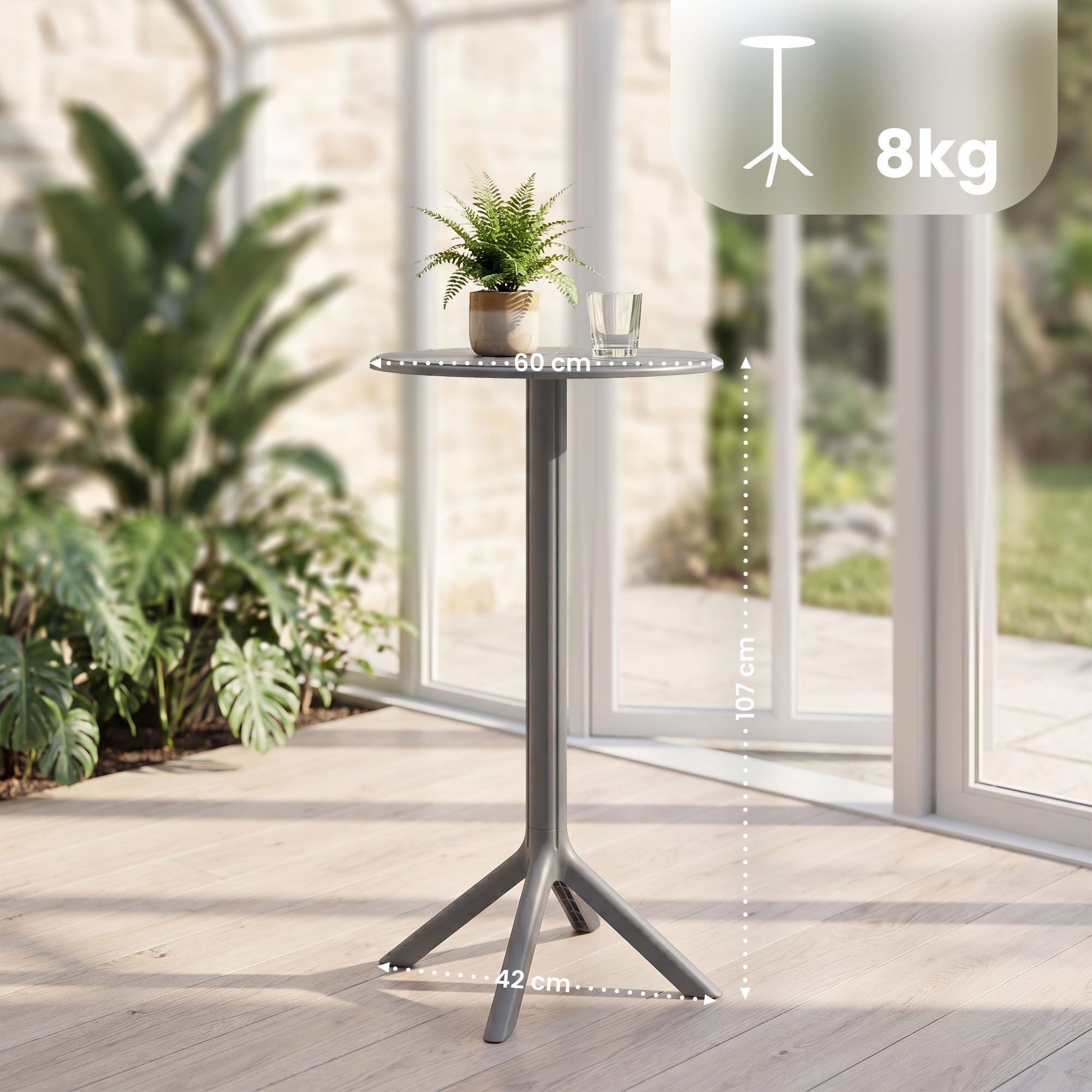 CLP Bartisch Tomas (1er), Ø 60 cm, wetterfest, UV-beständig
