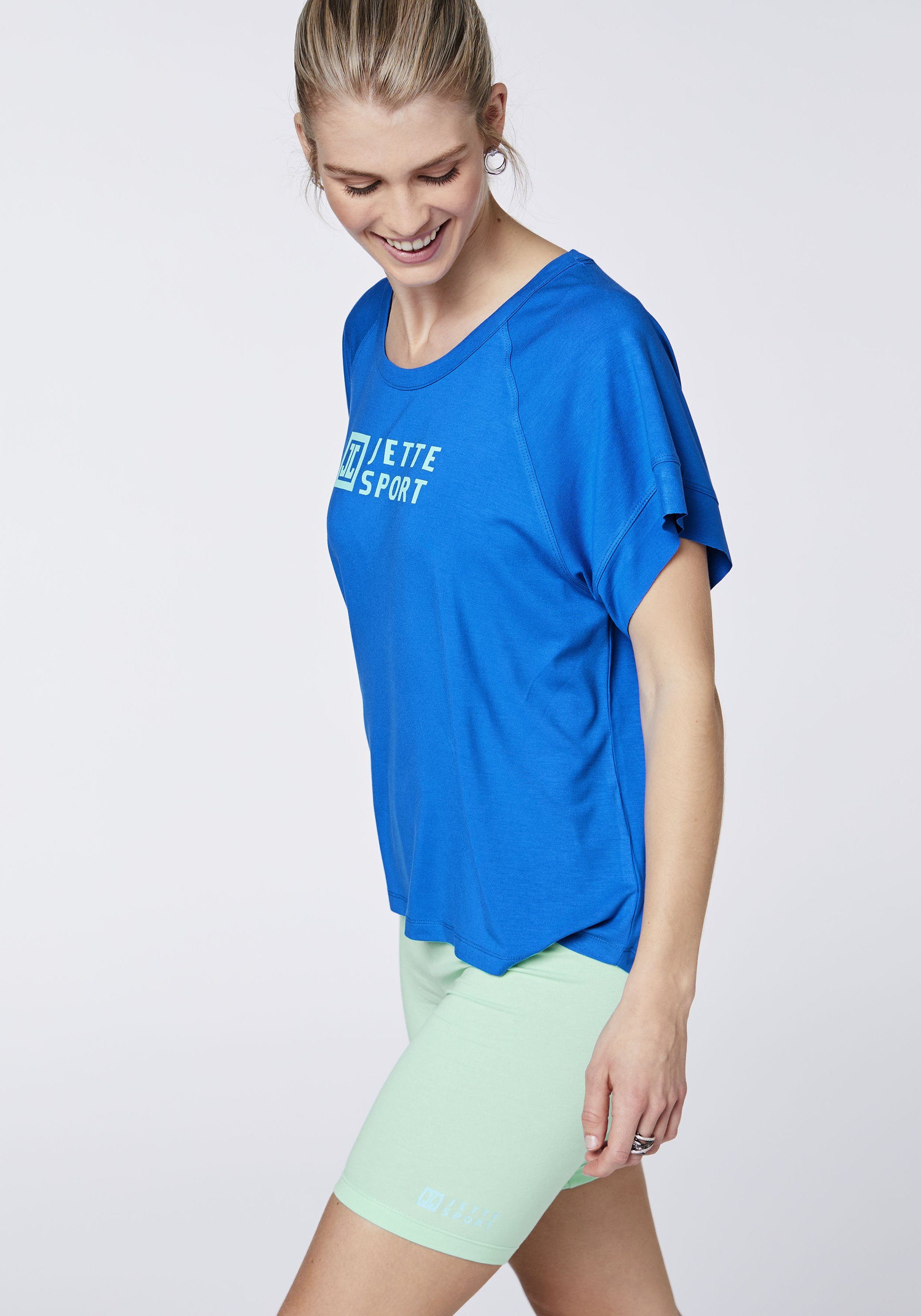 Print-Shirt JETTE und Comfort-Fit Princess boxy 19-4150 SPORT Shape Blue