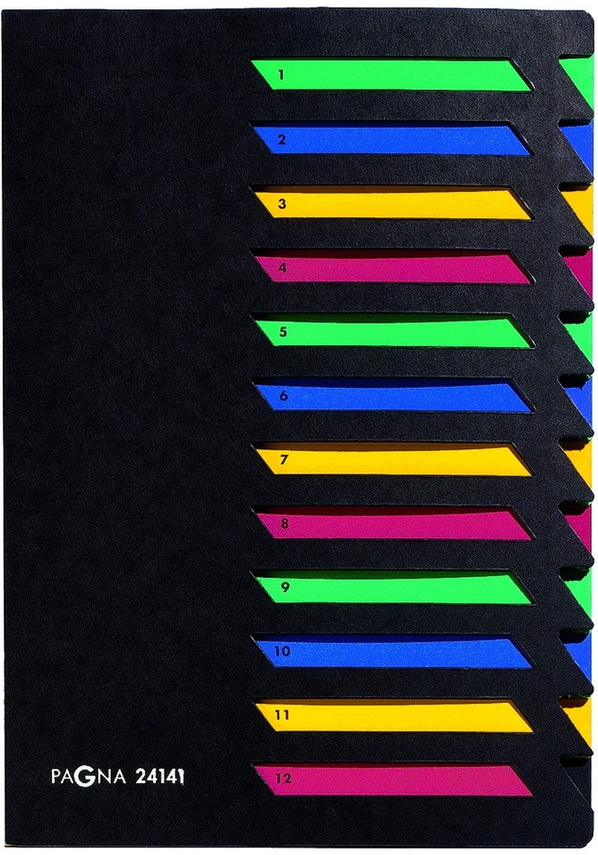 PAGNA Organisationsmappe Deskorganizer 12 Fächer schwarz (50 Stück)
