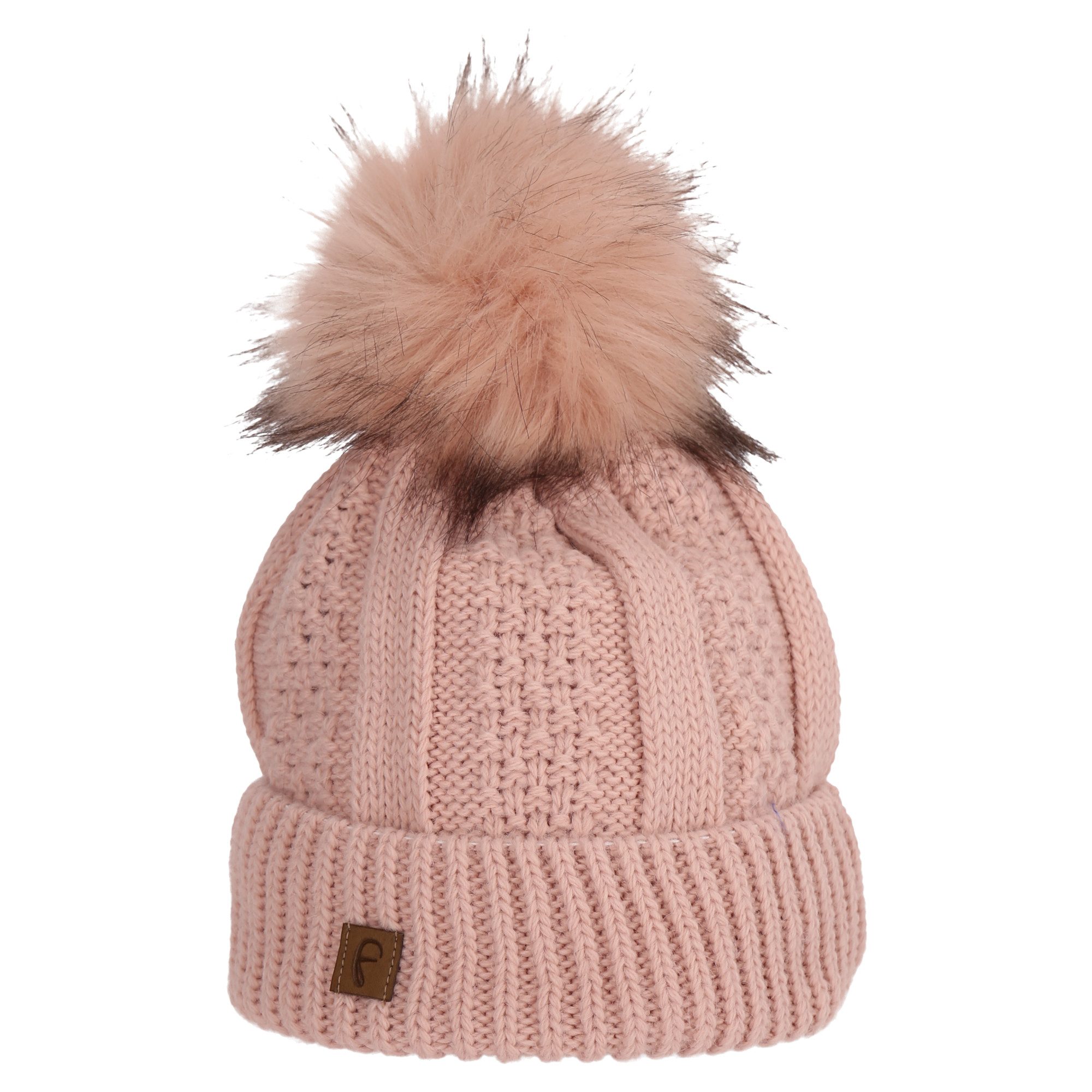 Faera Bommelmütze Wintermütze Fleece-Futter Winter Beanie-Mütze Unisex One-Size