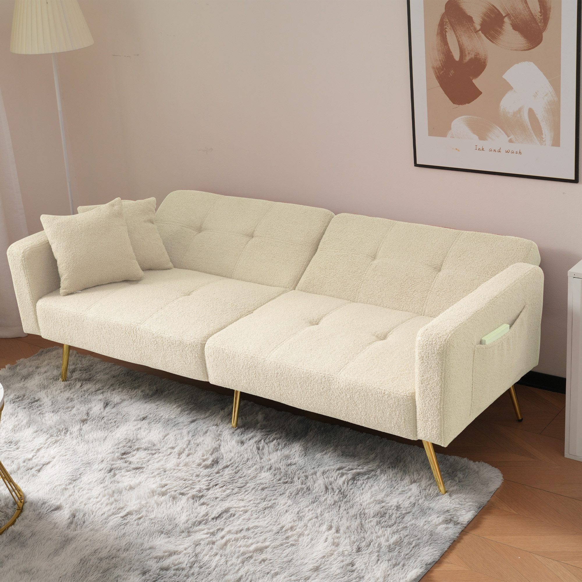 Schlafsofa 2-Sitzer Loungesofa Schlafcouch Tagesbett mit Schlaffunktion