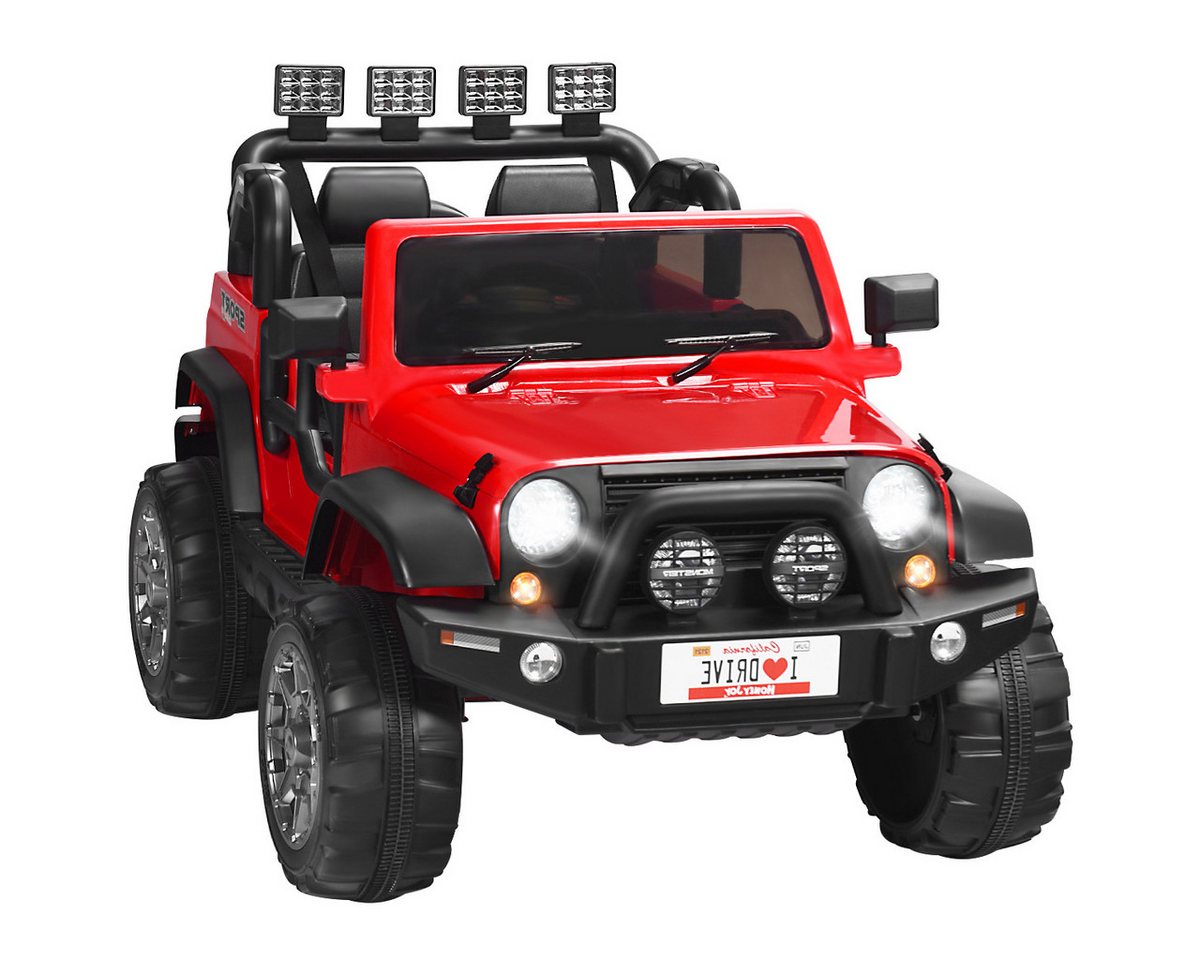 KOMFOTTEU Elektro-Kinderauto 2-Sitz, mit Fernbedienung, LED & Musik, bis 50 kg, ab 3 Jaren
