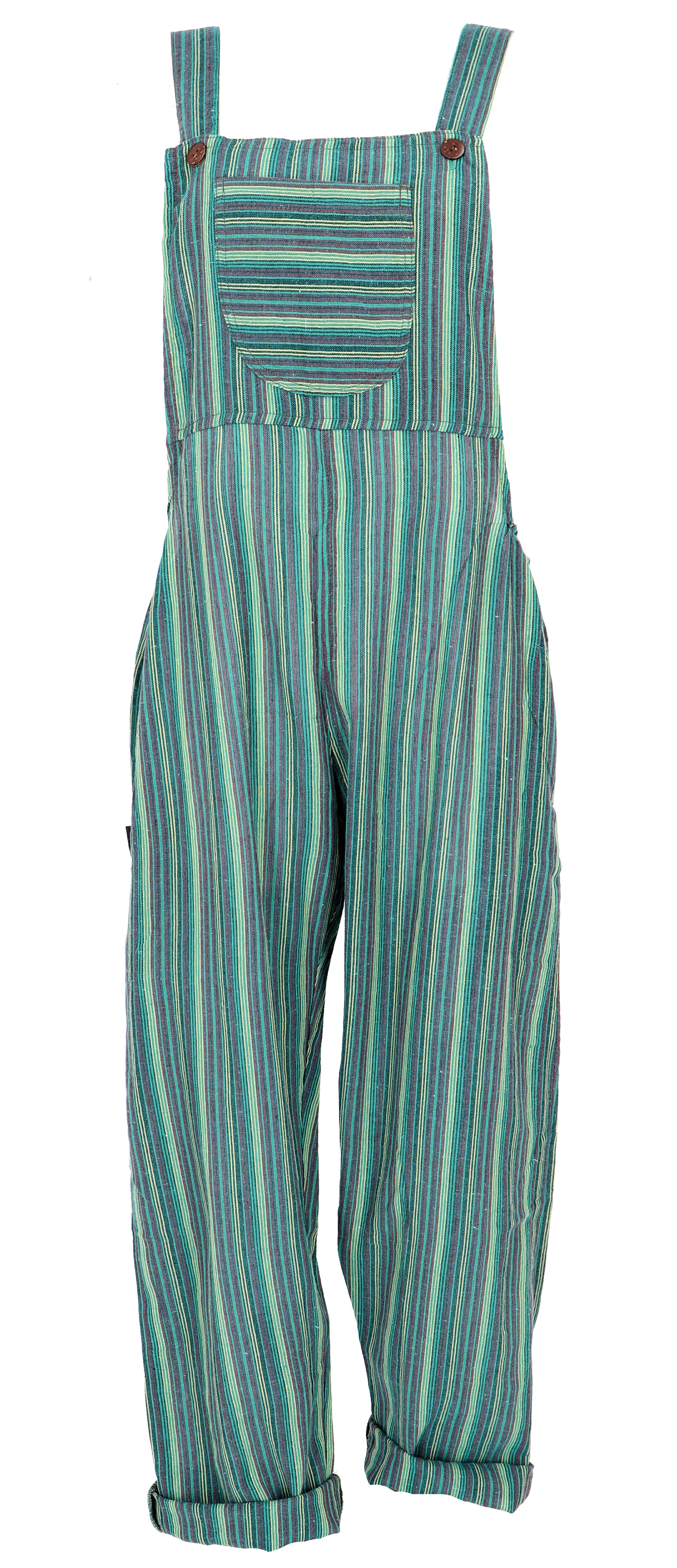 Guru-Shop Relaxhose Luftige Latzhose, gestreifter Ethno Style Boho.. alternative Bekleidung