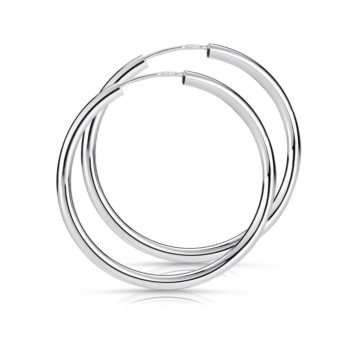 Materia Paar Creolen Silber Damen klassisch Ø29mm 925 Silber SO-379, 925 Sterling Silber