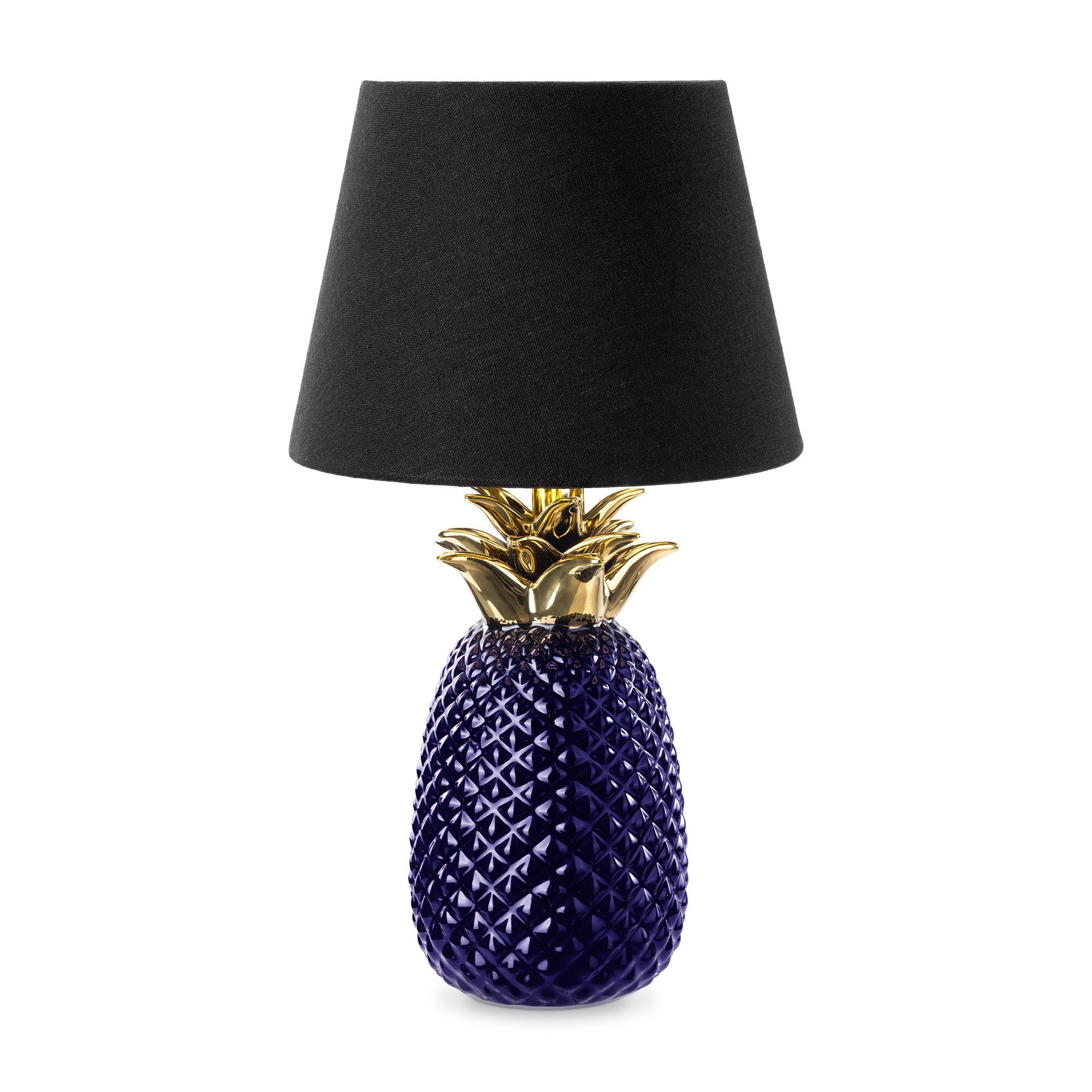 Navaris Tischleuchte Tischlampe Ananas Gewinde 40cm Dekolampe - hoch Purple mit Hyacinth - E27 Design
