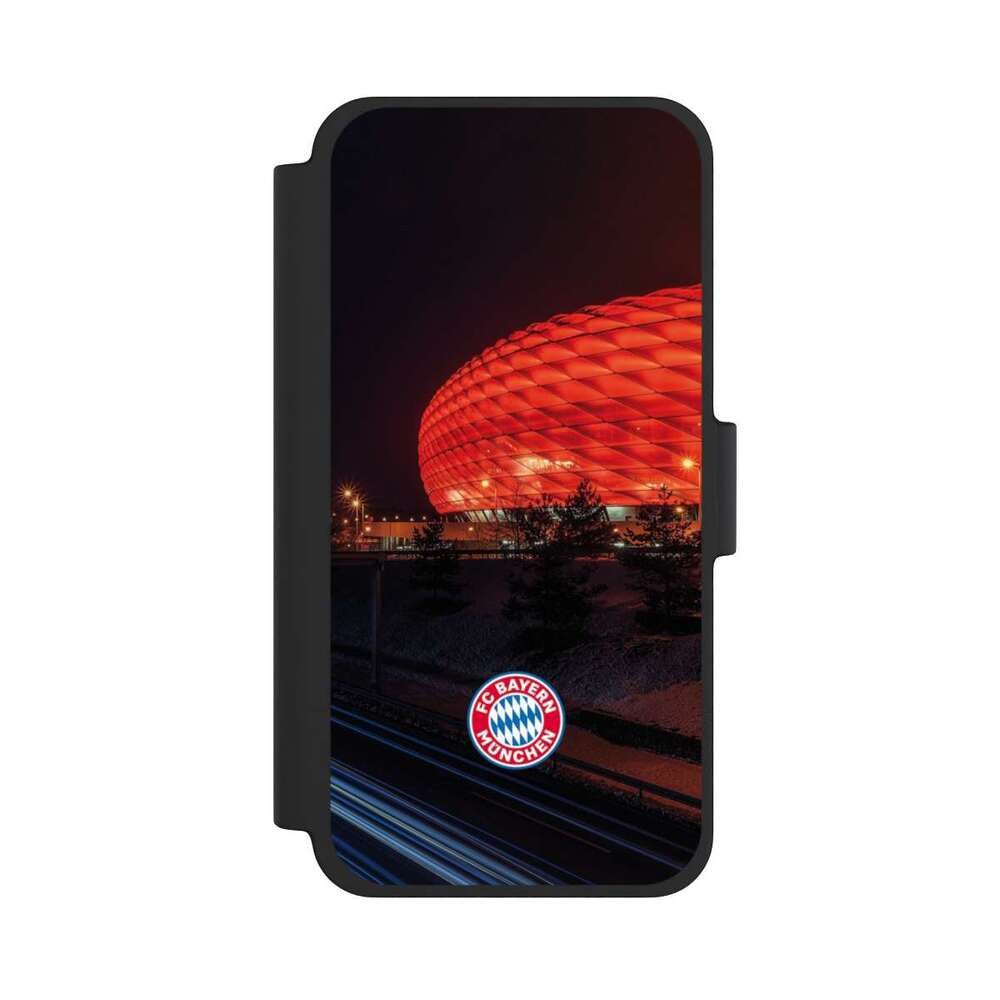 NIVOCASE Handyhülle FC Bayern München FCB Stadion Allianz Arena bei Nacht FCB, Apple iPhone 12 mini Klapphülle Handyhülle aus Kunst Leder