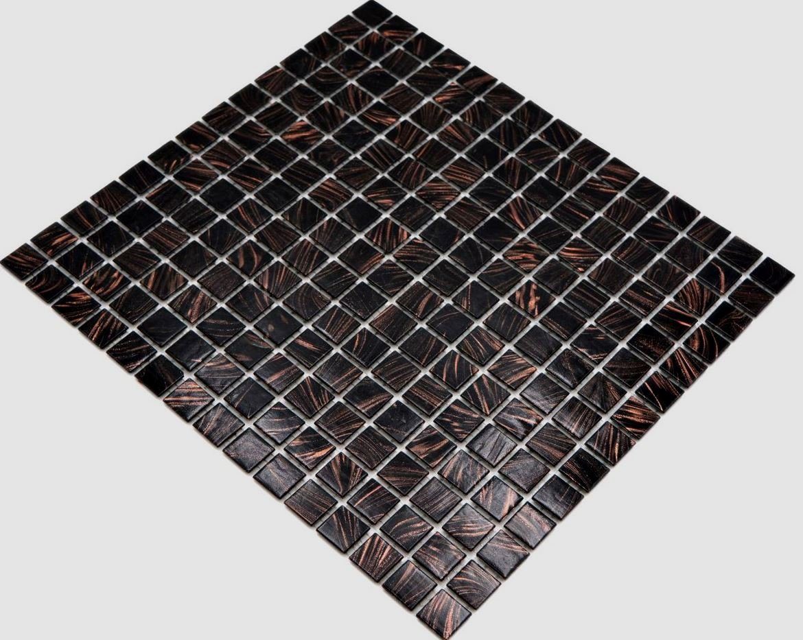 dunkelbraun Glasmosaik Quadratisches Mosaikfliesen Mosaikfliesen Mosani glänzend