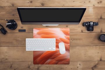 MuchoWow Gaming Mauspad Gefiederstruktur eines Flamingos (1-St), Mousepad mit Rutschfester Unterseite, Gaming, 40x40 cm, XXL, Großes