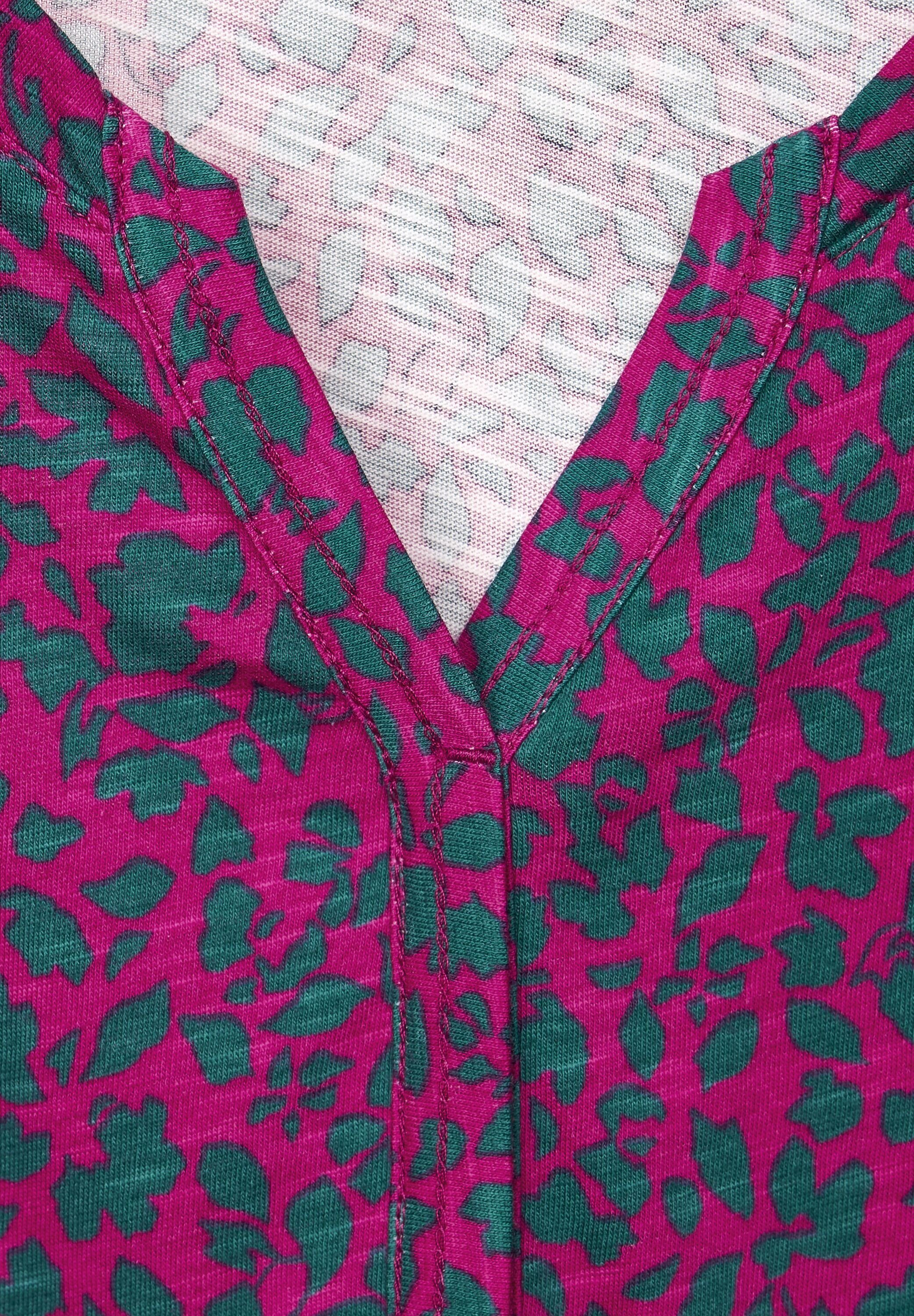 Cecil 3/4-Arm-Shirt cool mit pink Blumenmuster