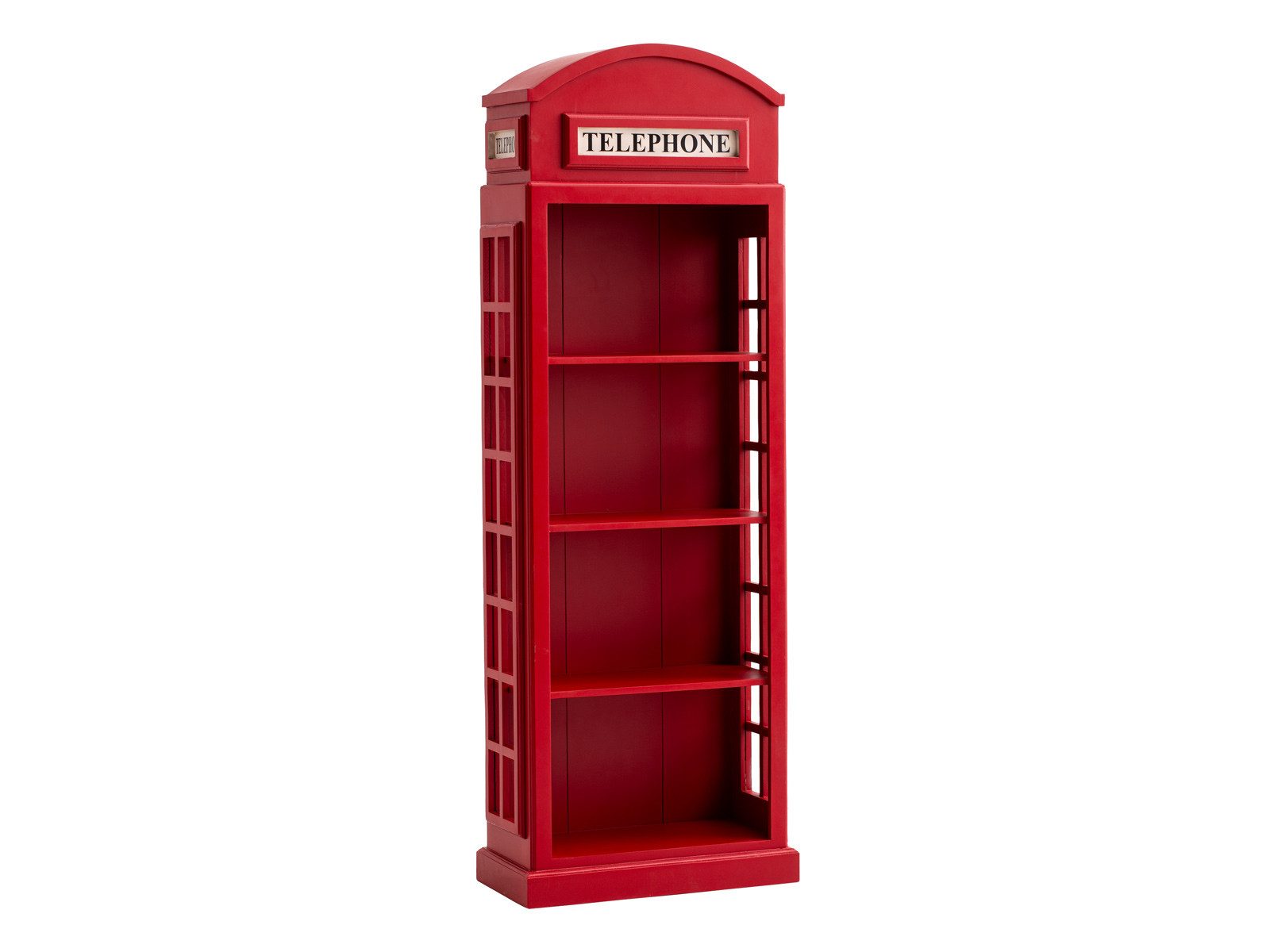 massivum Bücherregal Telefonzelle Design rot, Regal aus Massivholz