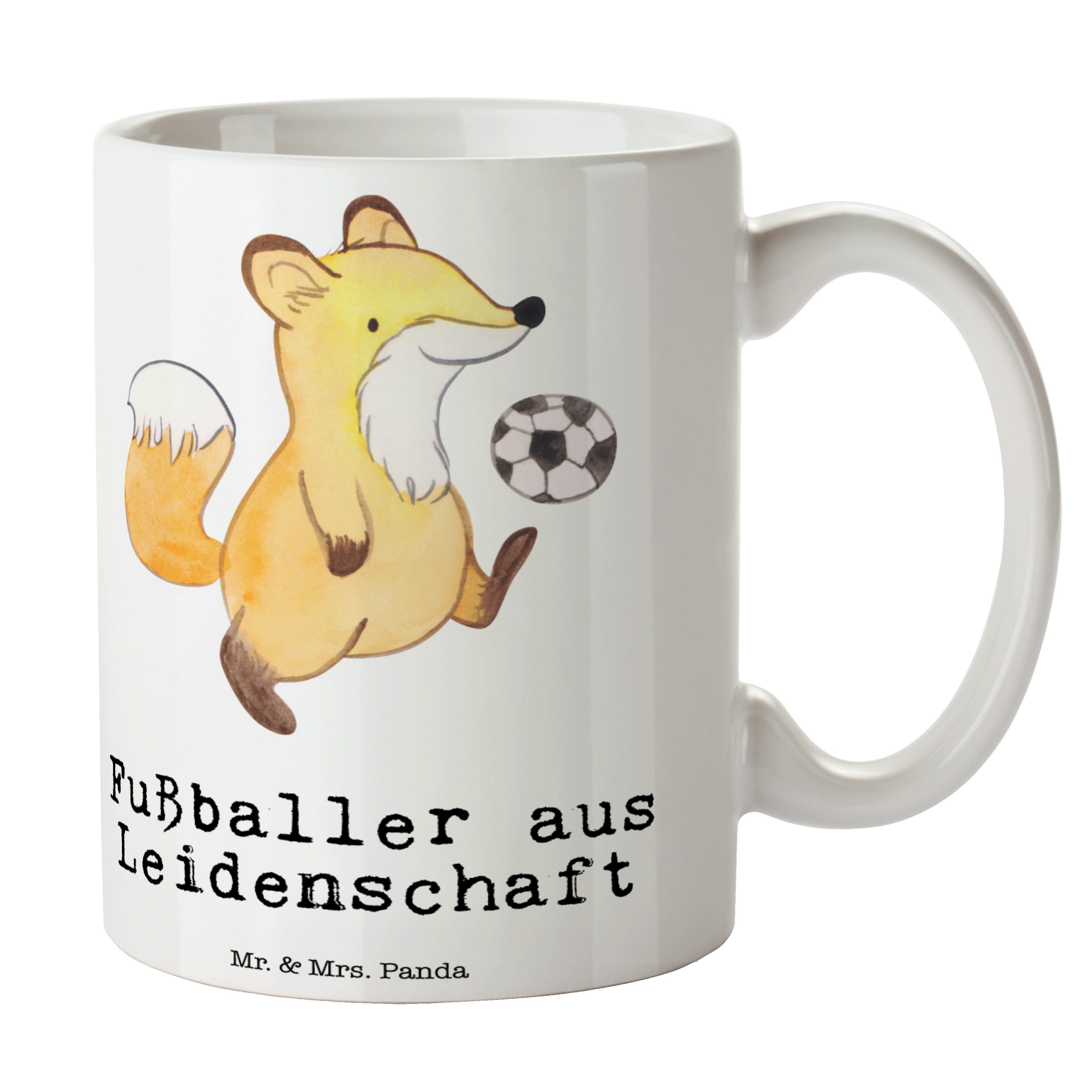 - & Fußballspieler, Mrs. Dankesc, Keramik aus Weiß Geschenk, - Tasse Panda Leidenschaft Fußballer Mr.