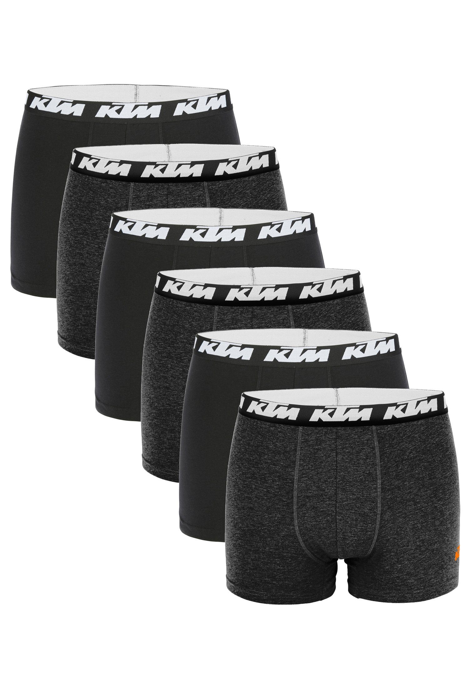 6-St., X2 6P Man KTM / (Set, Dark Pack Cotton Boxer 6er-Pack) Boxershorts Grey Black
