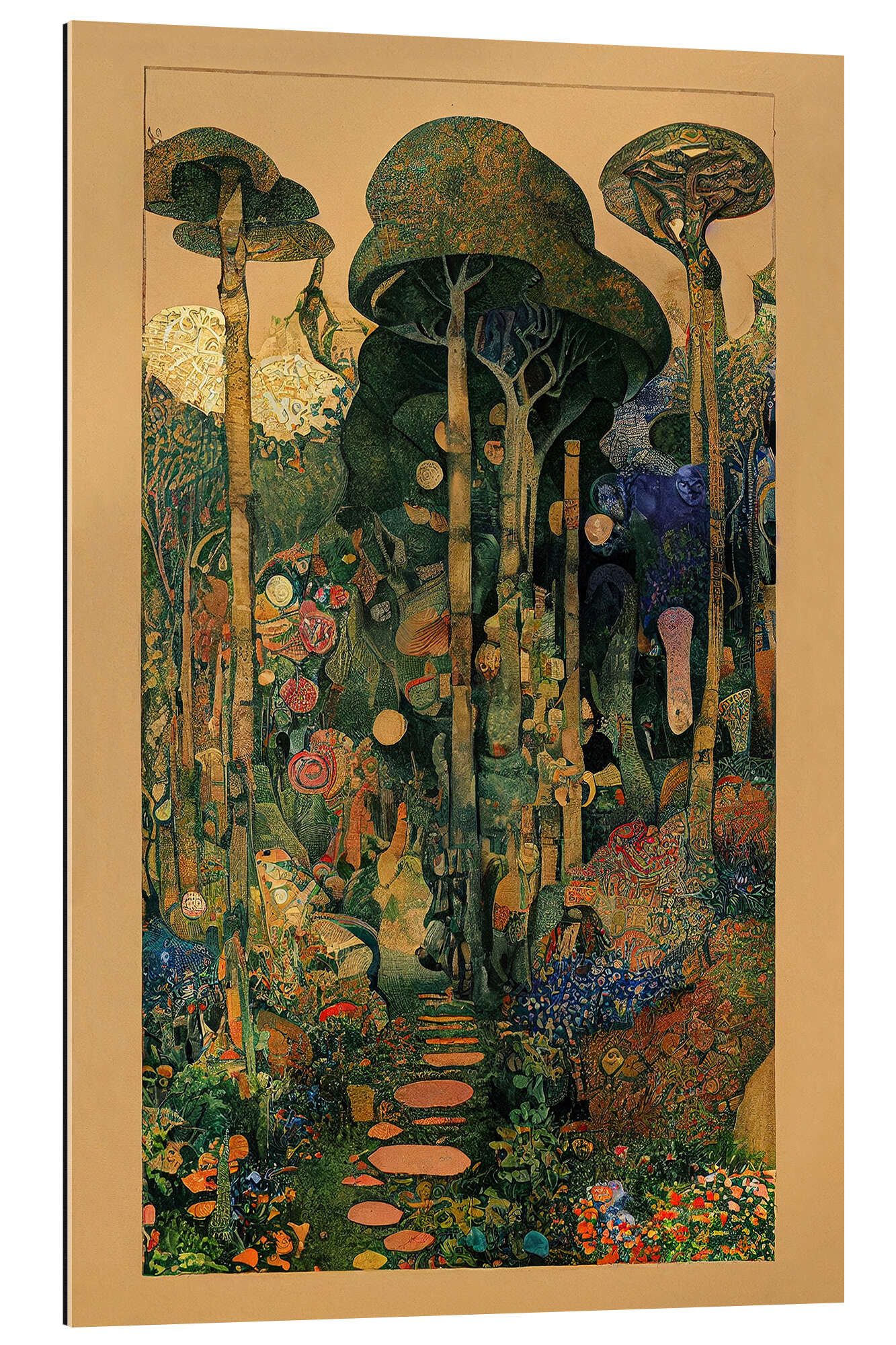 Posterlounge XXL-Wandbild Mariusz Flont, Magische Gärten - Collage II, Wohnzimmer Vintage Illustration