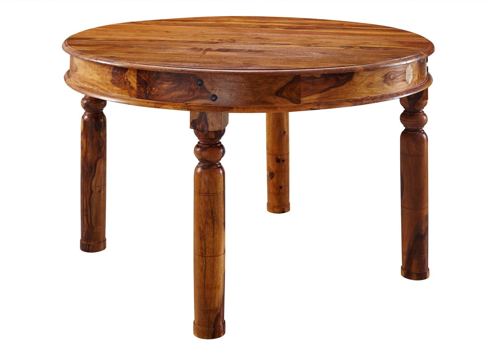 Massivmoebel24 Esstisch OXFORD (Massivholz, Massivholztisch), Esstisch rund Akazie 140x140x76 honig lackiert OXFORD #0333