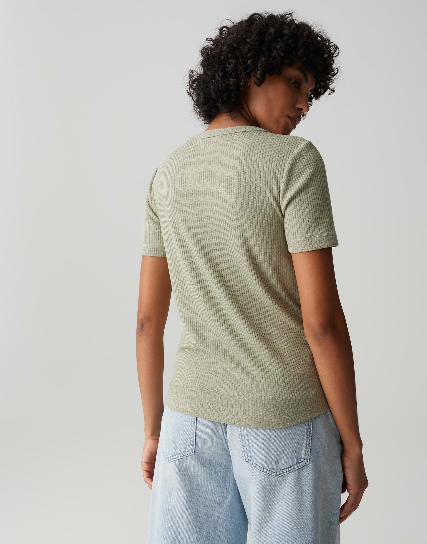 OPUS Kurzarmshirt Sydra aus Jersey mit Rippstruktur elastischer Stoff, weicher Griff, Casual – Bild 3 von 5